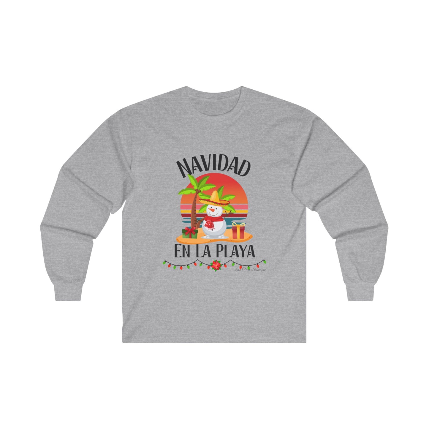 Navidad en La Playa Snowman on the Beach Unisex Ultra Cotton Long Sleeve Tee