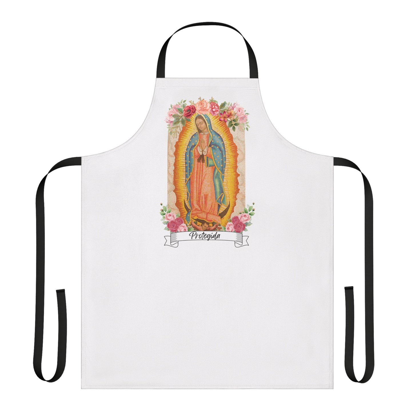 "Protegida" Virgen de Guadalupe Unisex t-shirt, mother's day, 12 de Diciembre-Apron, 5-Color Straps