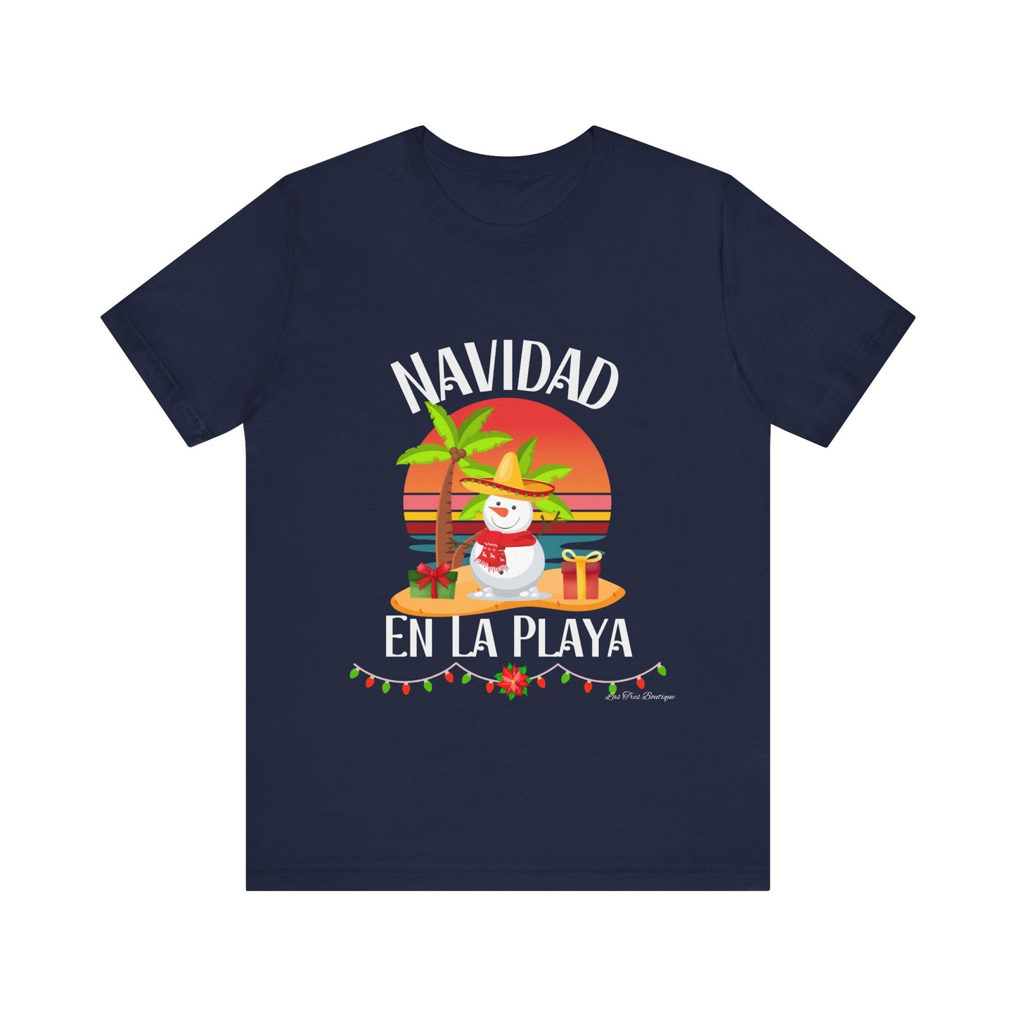 Navidad en La Playa Snowman on the Beach Unisex Jersey Short Sleeve Tee