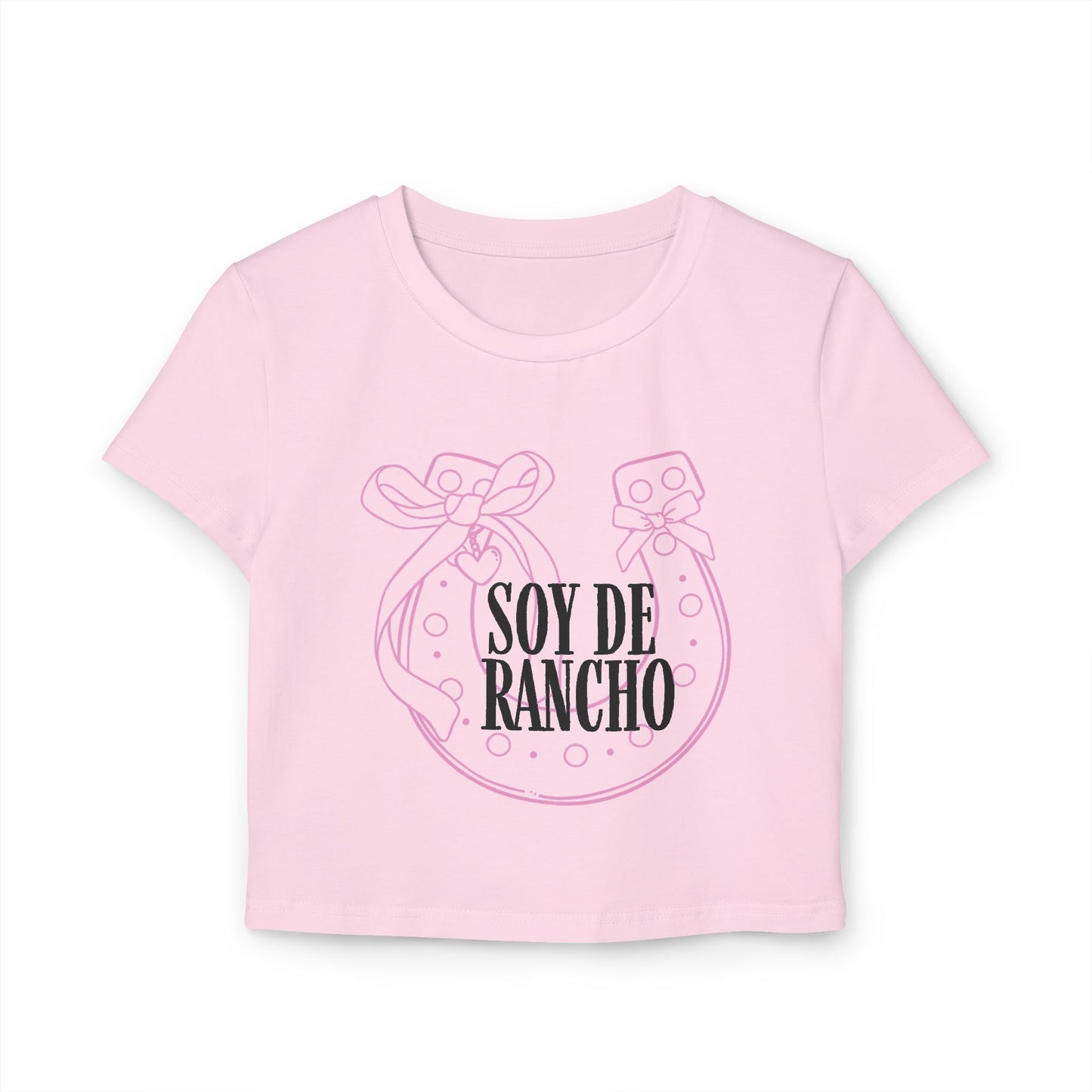 Soy de Rancho Pink Horseshoe - Ranchera Coquette Baby Tee