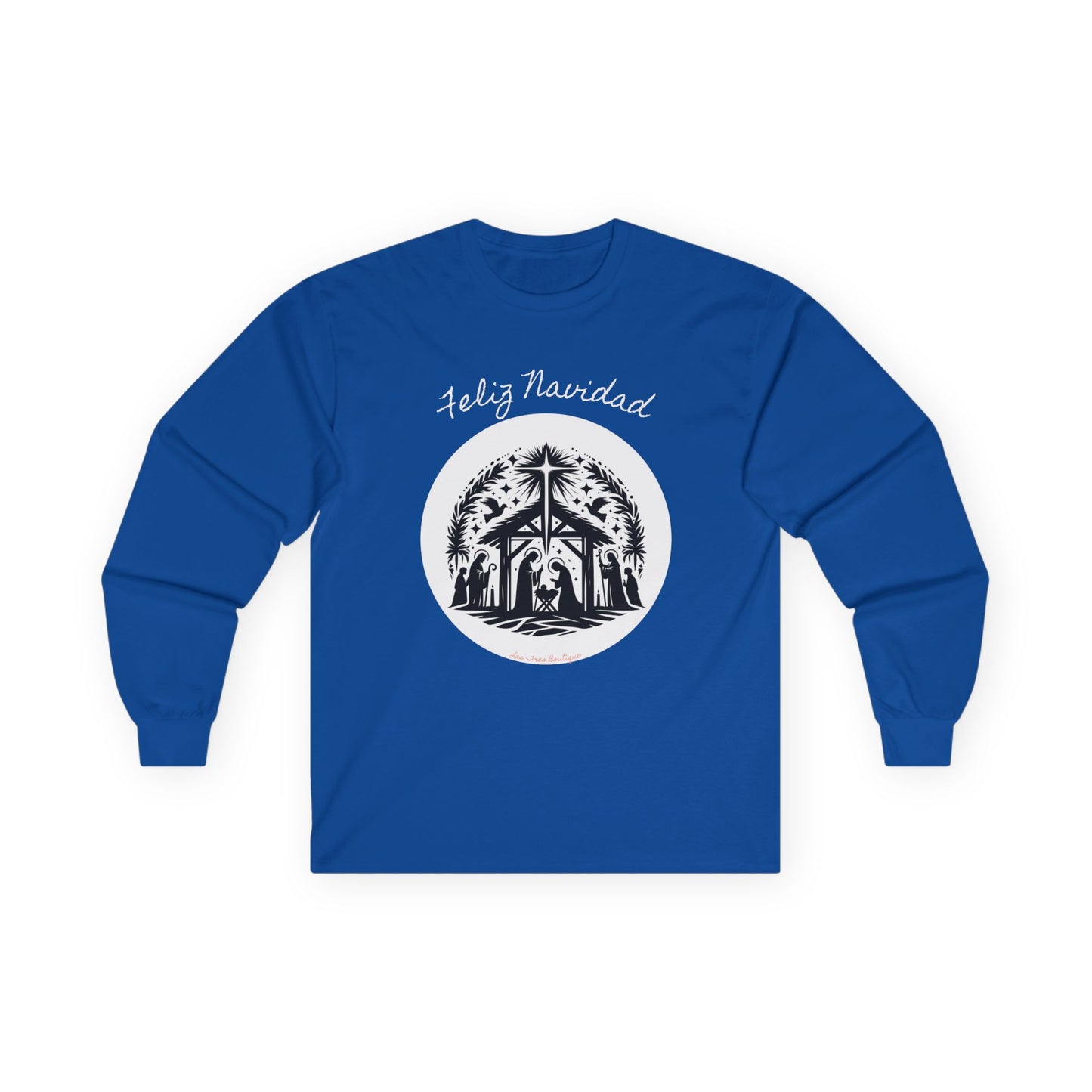 "'Feliz Navidad' escena de Nacimiento" Unisex Ultra Cotton Long Sleeve Tee