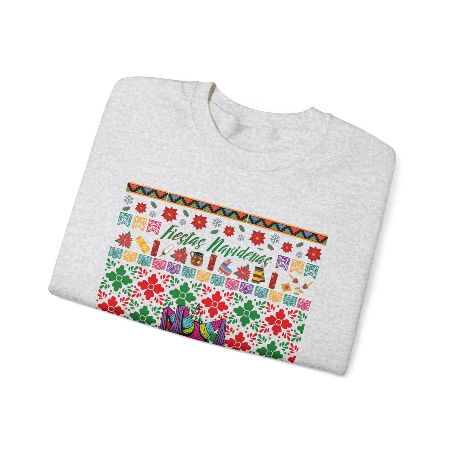 "Fiestas Navideñas Ugly Christmas Sweater" Unisex Crewneck Sweatshirt