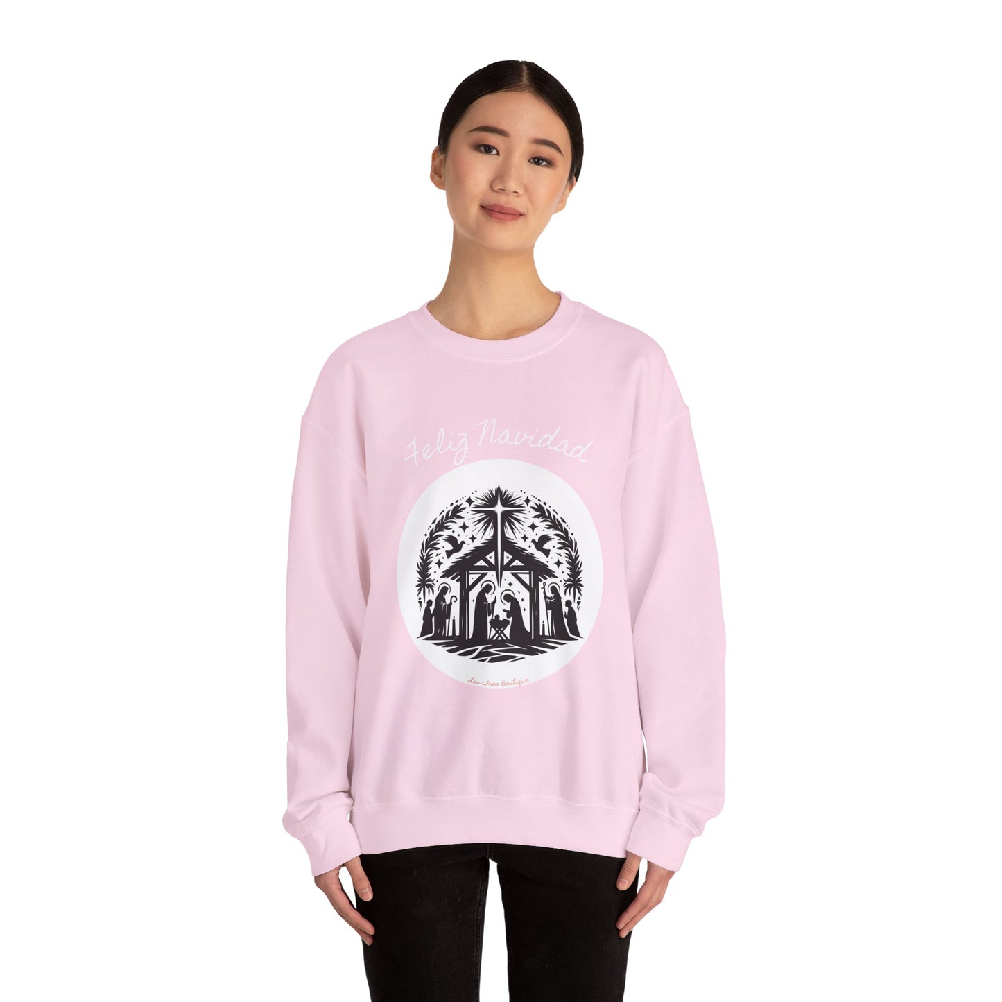 "'Feliz Navidad' escena de Nacimiento" Unisex Heavy Blend™ Crewneck Sweatshirt