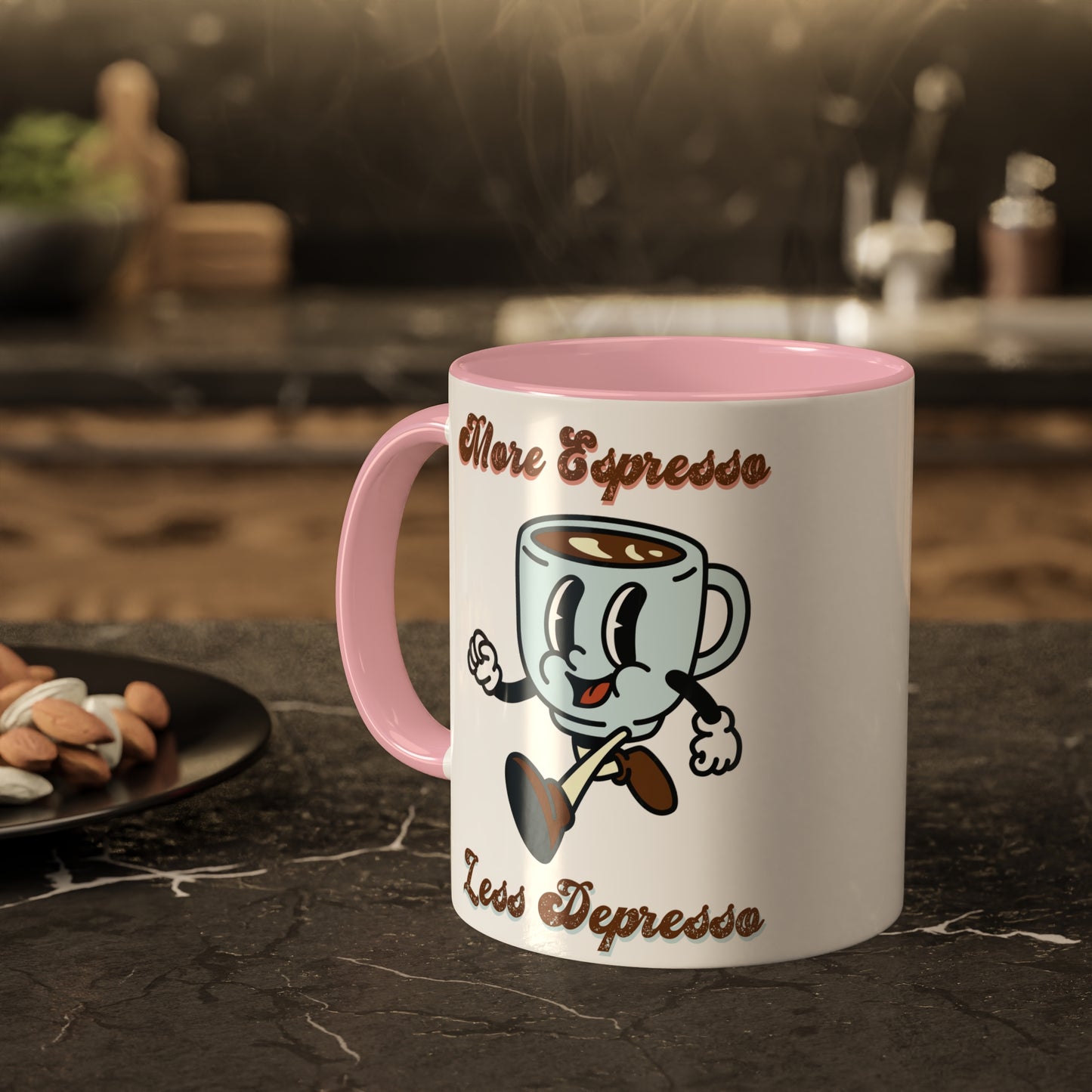 More Espresso, Less Depresso Colorful Mugs, 11oz