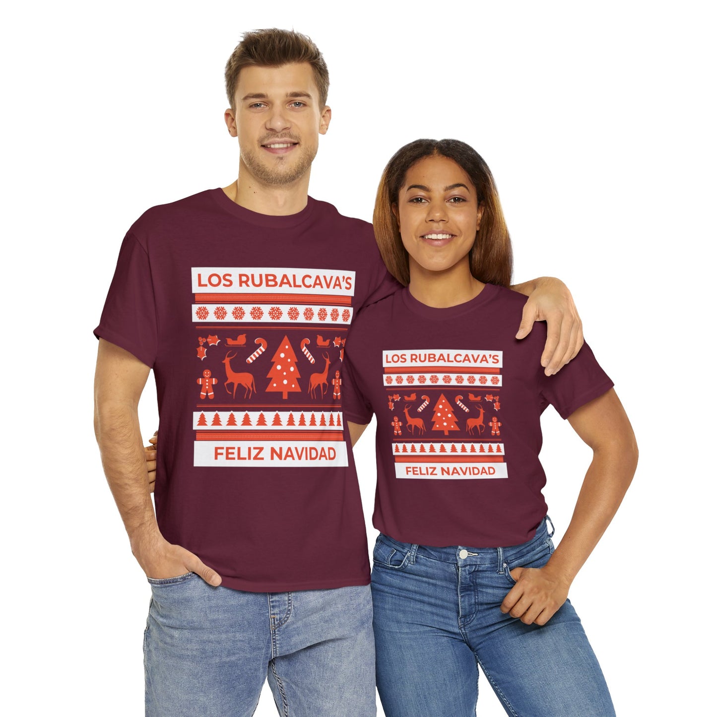 Personalized Family Christmas Unisex Heavy Cotton Tee