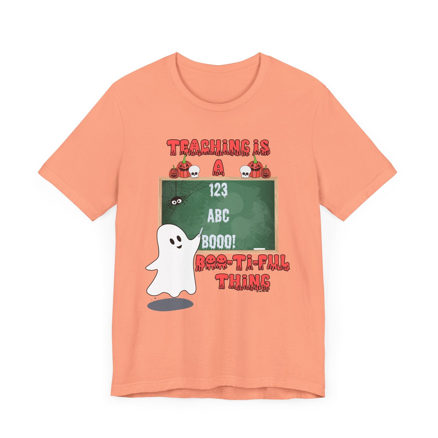 "Teaching is a Boo-ti-ful Thing" Halloween Teacher Shirt – Cute Ghost, Pumpkins & Spider Design