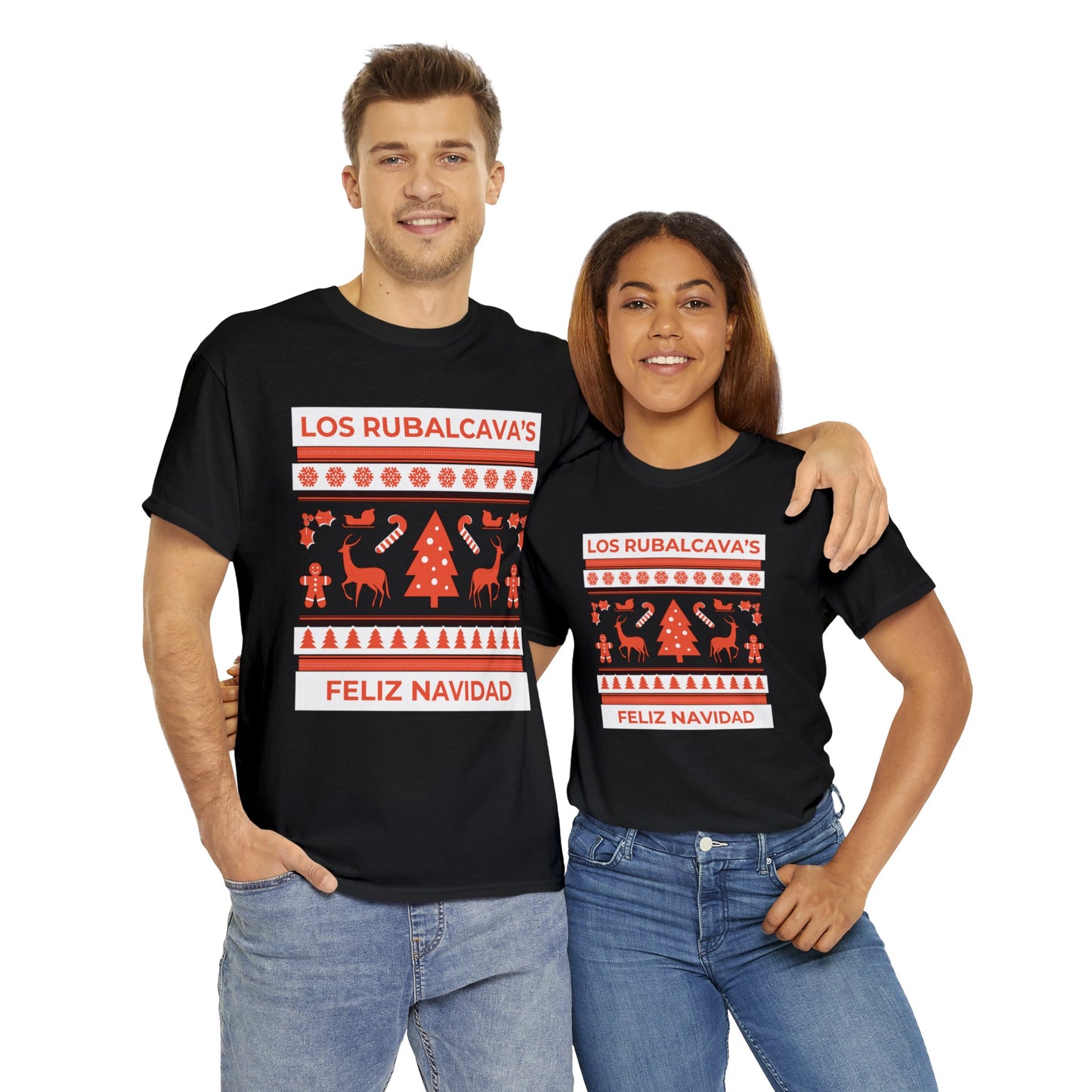 Personalized Family Christmas Unisex Heavy Cotton Tee