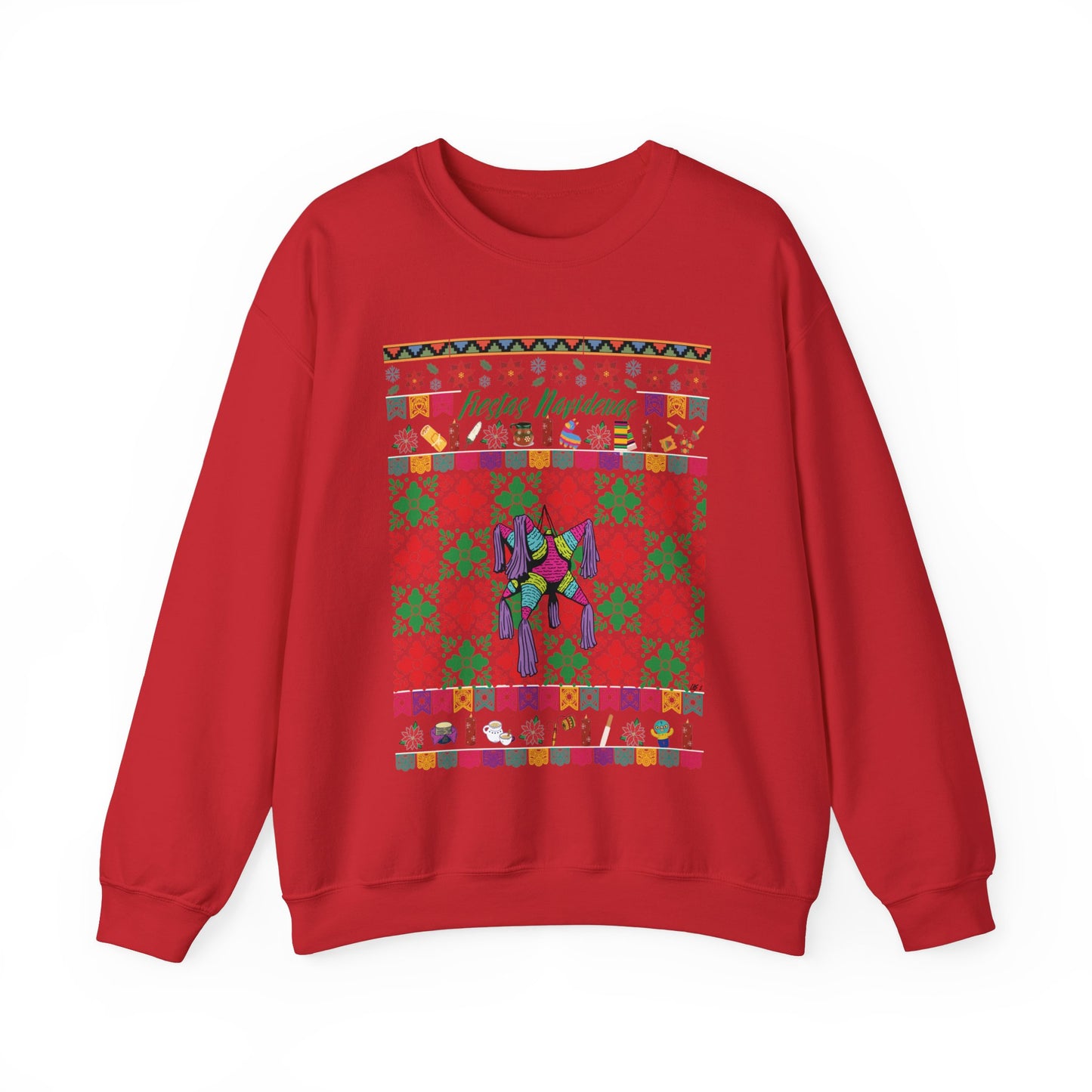 "Fiestas Navideñas Ugly Christmas Sweater" Unisex Crewneck Sweatshirt