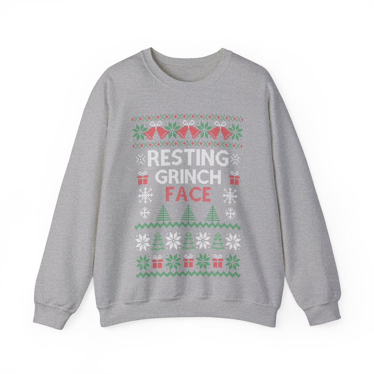 Resting Grinch Face Ugly Christmas Unisex Heavy Blend™ Crewneck Sweatshirt