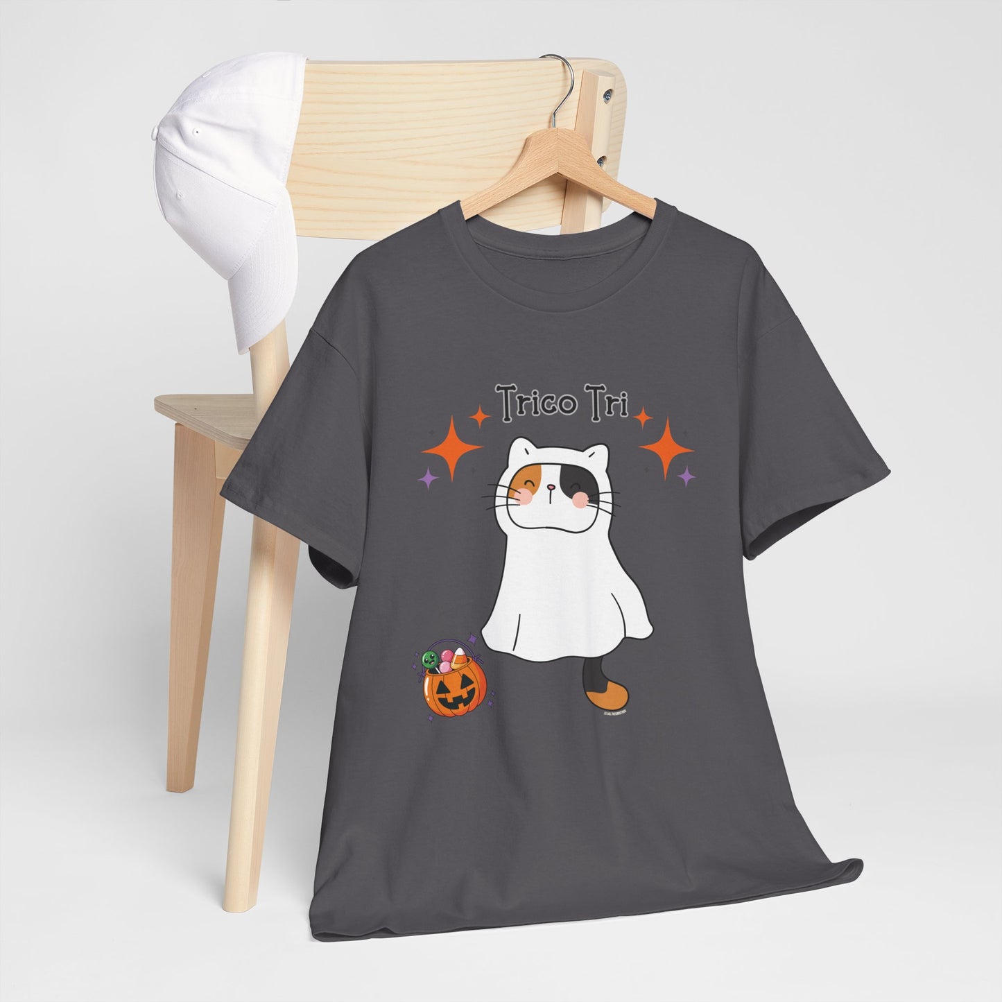Trico Tri Halloween Cat Shirt – Calico Ghost t shirt