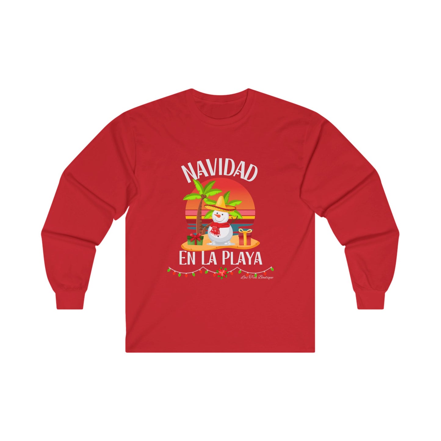 Navidad en La Playa Snowman on the Beach Unisex Ultra Cotton Long Sleeve Tee