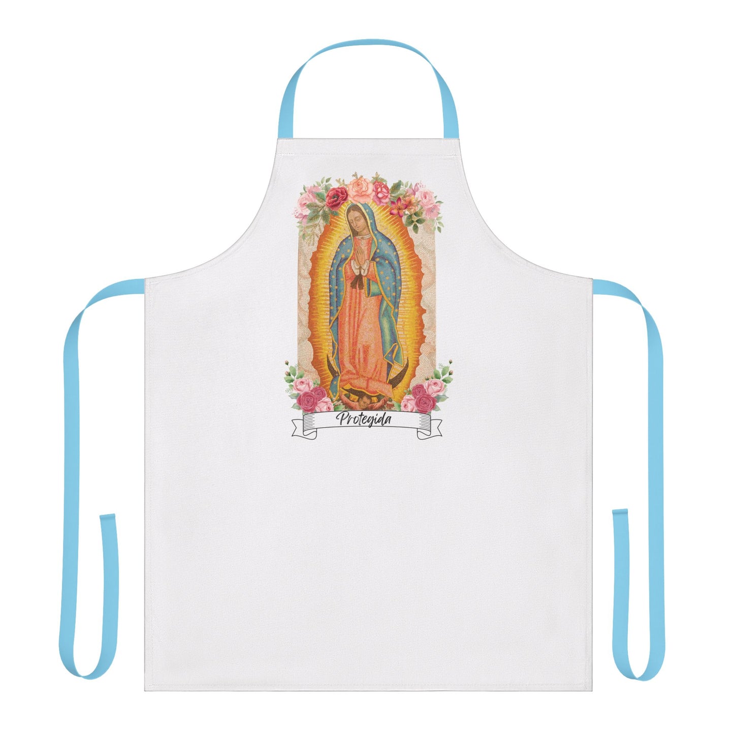 "Protegida" Virgen de Guadalupe Unisex t-shirt, mother's day, 12 de Diciembre-Apron, 5-Color Straps