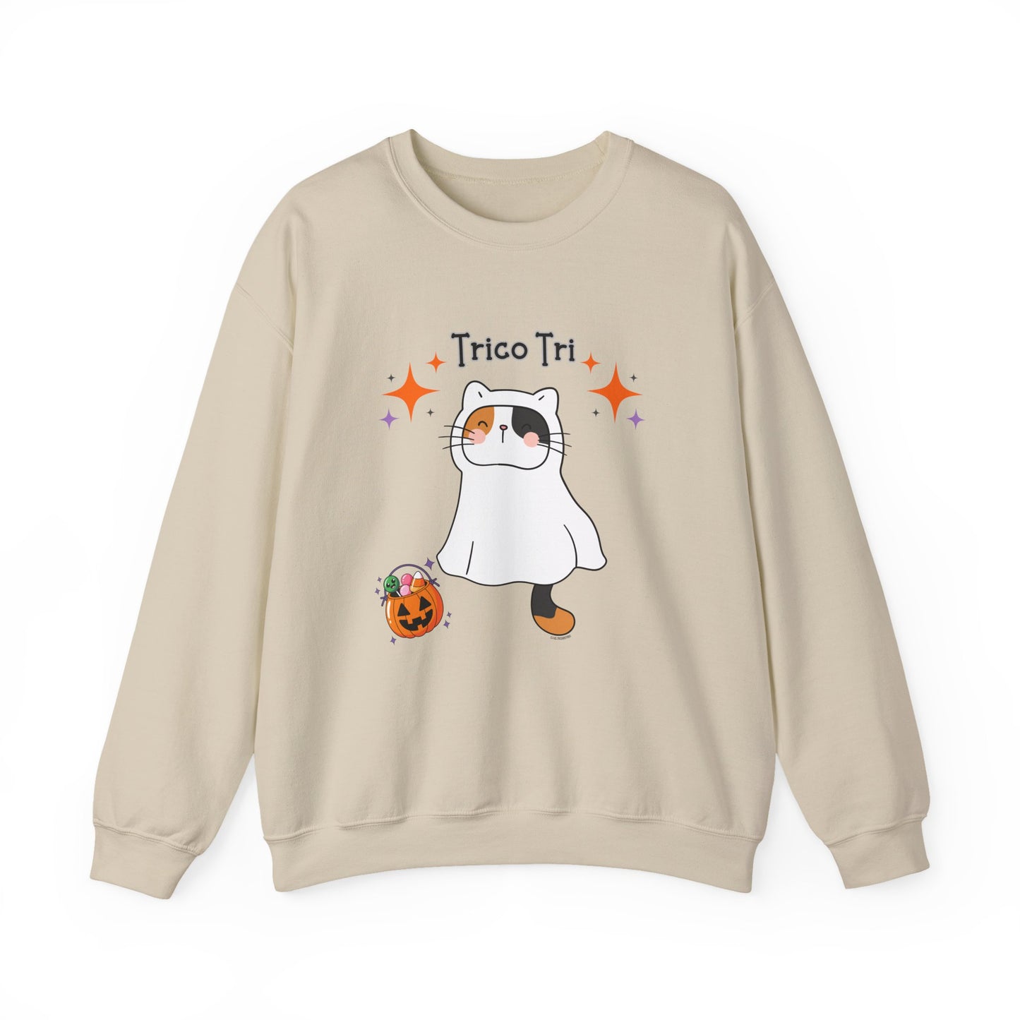 Trico Tri Halloween Cat Shirt – Calico Ghost Sweatshirt