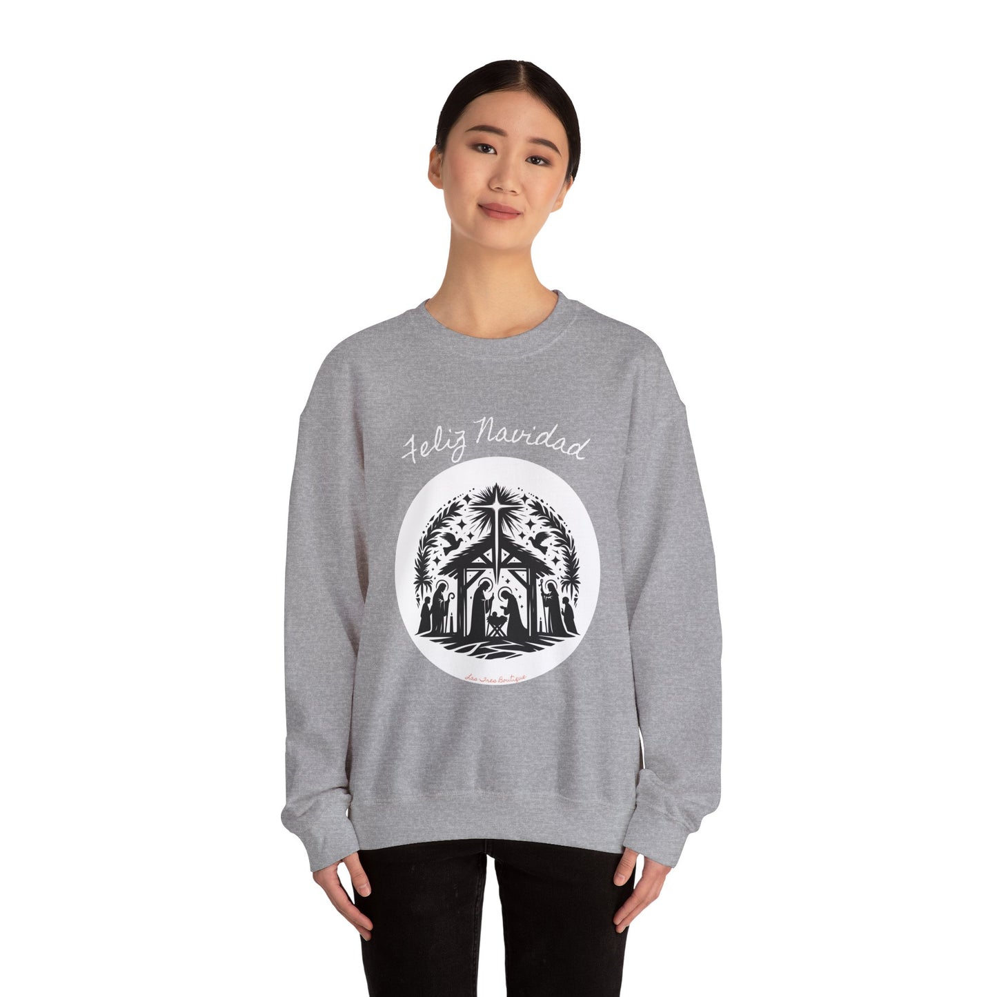 "'Feliz Navidad' escena de Nacimiento" Unisex Heavy Blend™ Crewneck Sweatshirt