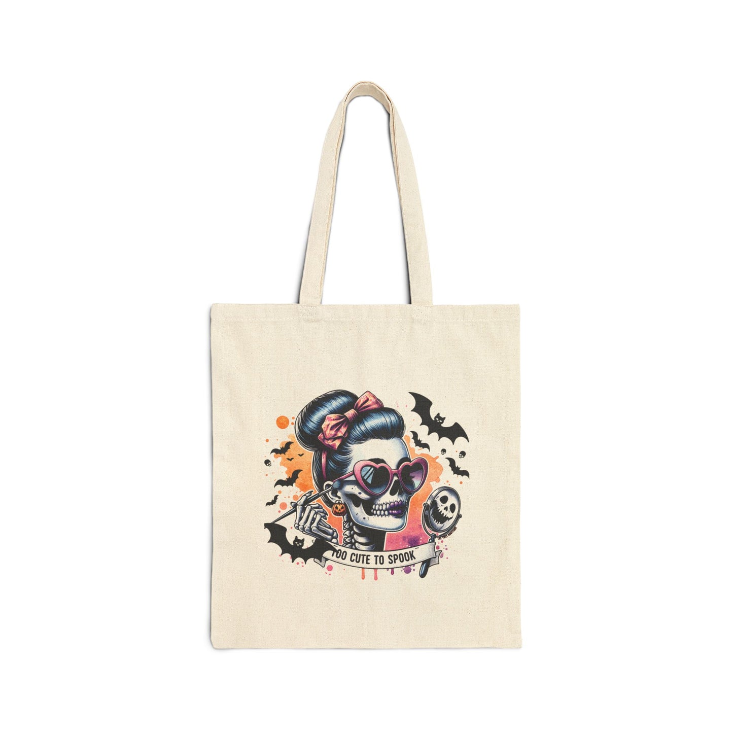 Too Cute to Spook Halloween Cotton Canvas Tote Bag