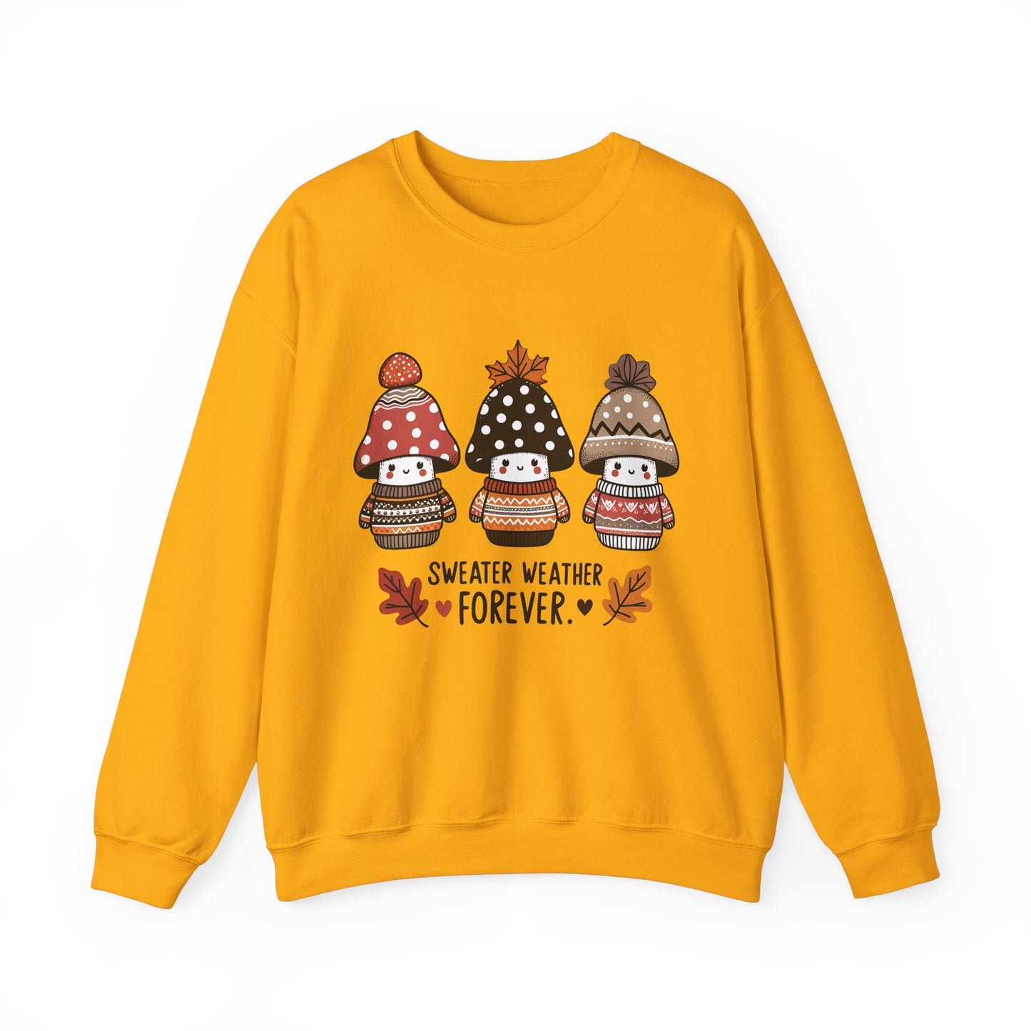 Cozy Fall Sweatshirt with Cute Mushrooms in Sweaters & Beanies – Whimsical Autumn Fashion for Latina Style