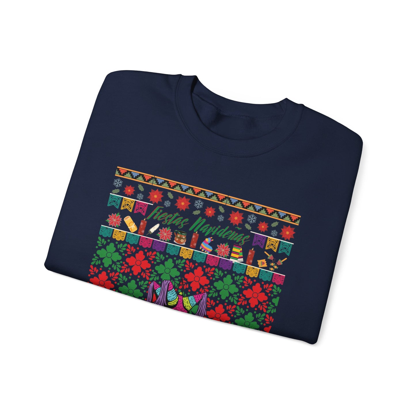 "Fiestas Navideñas Ugly Christmas Sweater" Unisex Crewneck Sweatshirt