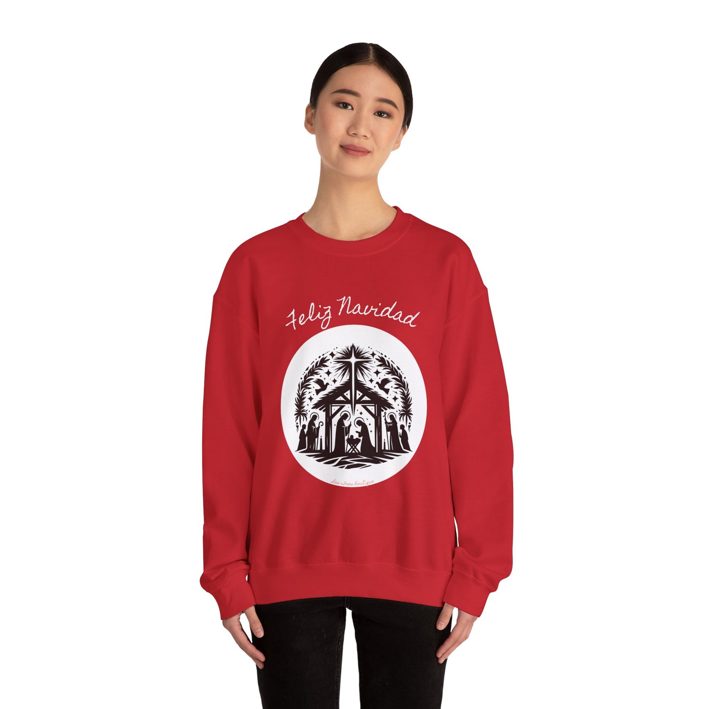 "'Feliz Navidad' escena de Nacimiento" Unisex Heavy Blend™ Crewneck Sweatshirt