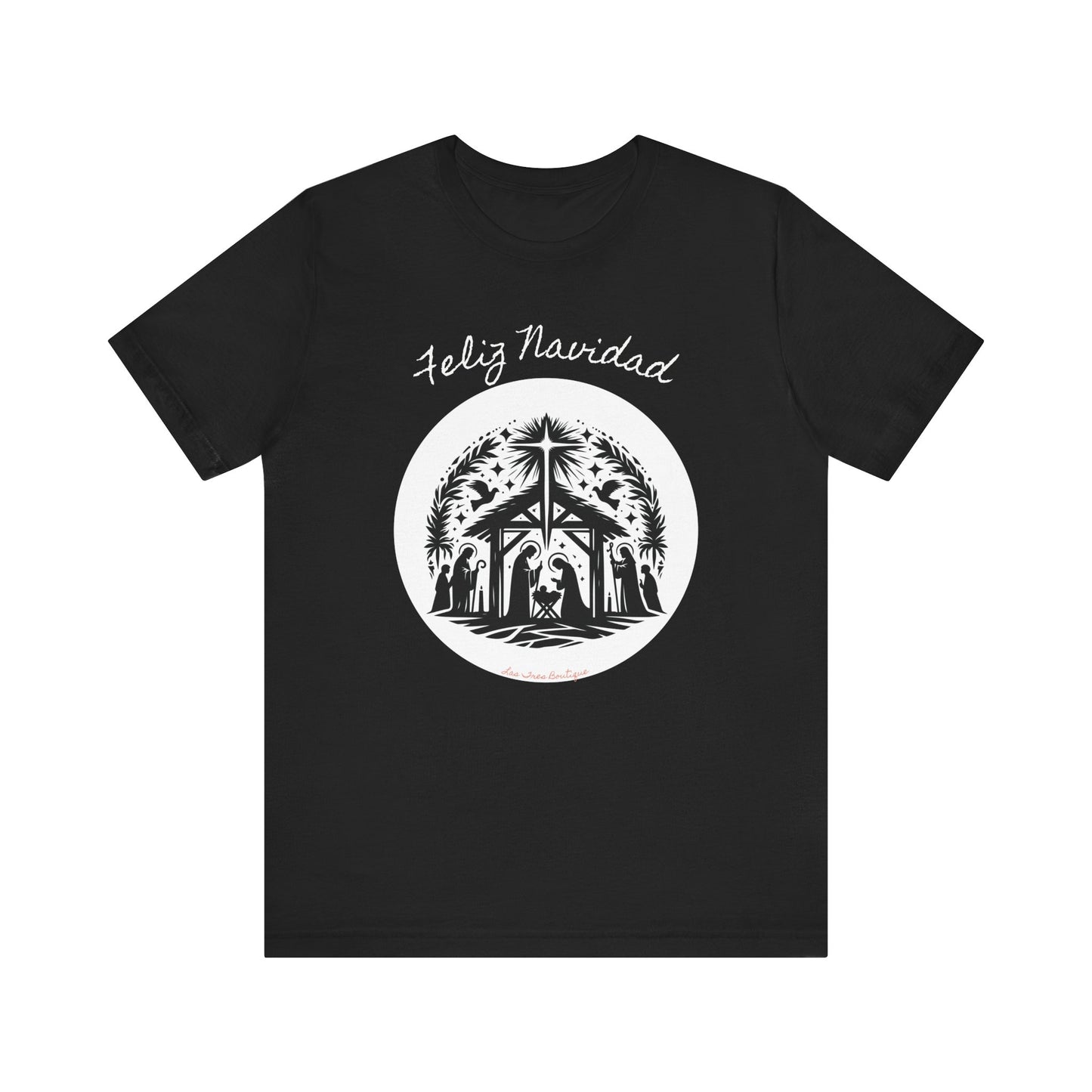 "'Feliz Navidad' escena de Nacimiento" Unisex Jersey Short Sleeve Tee