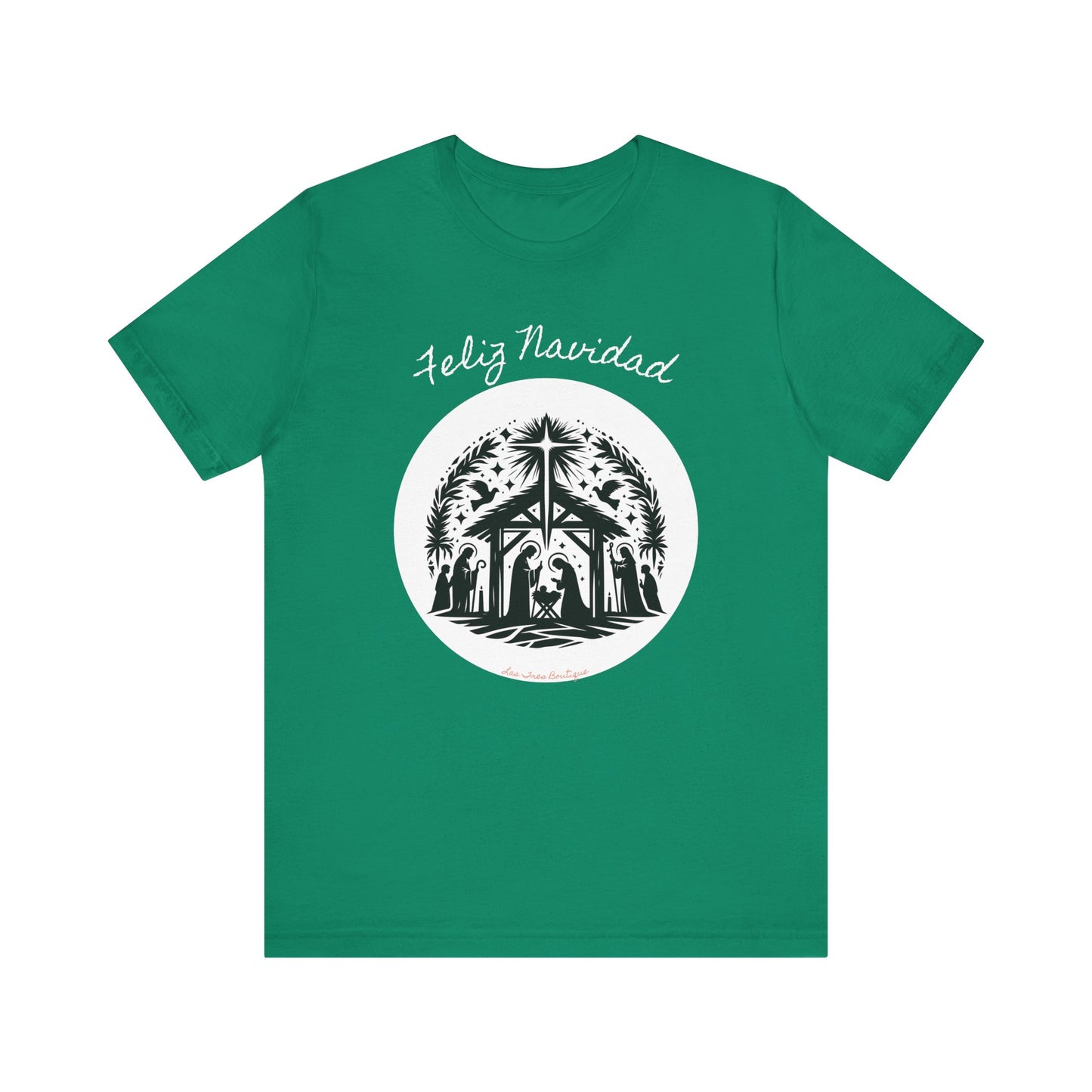 "'Feliz Navidad' escena de Nacimiento" Unisex Jersey Short Sleeve Tee