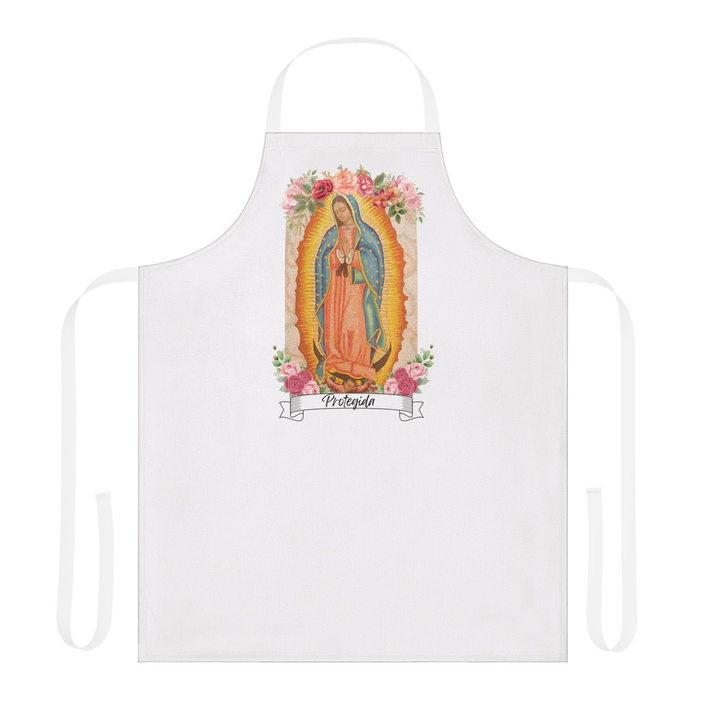 "Protegida" Virgen de Guadalupe Unisex t-shirt, mother's day, 12 de Diciembre-Apron, 5-Color Straps