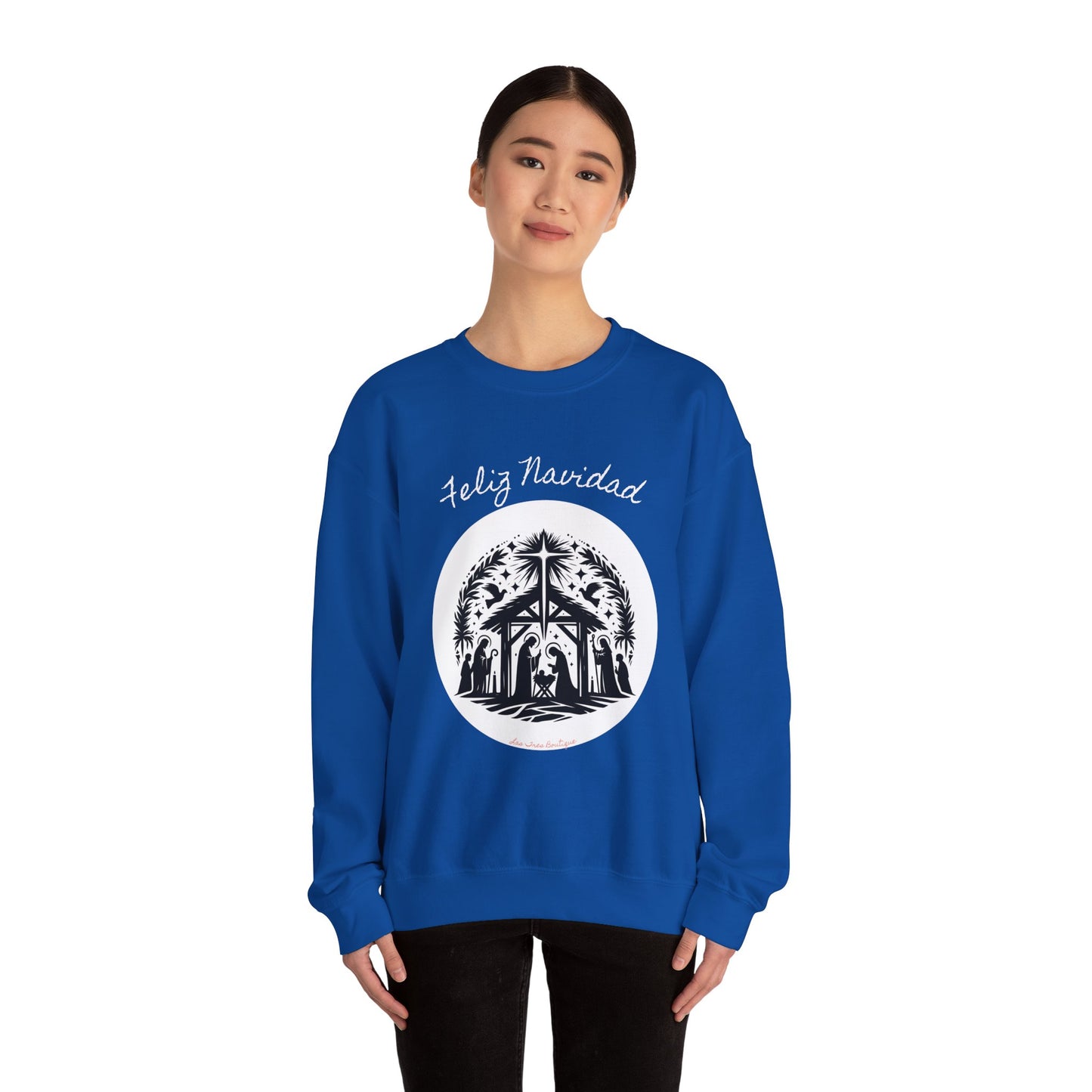 "'Feliz Navidad' escena de Nacimiento" Unisex Heavy Blend™ Crewneck Sweatshirt