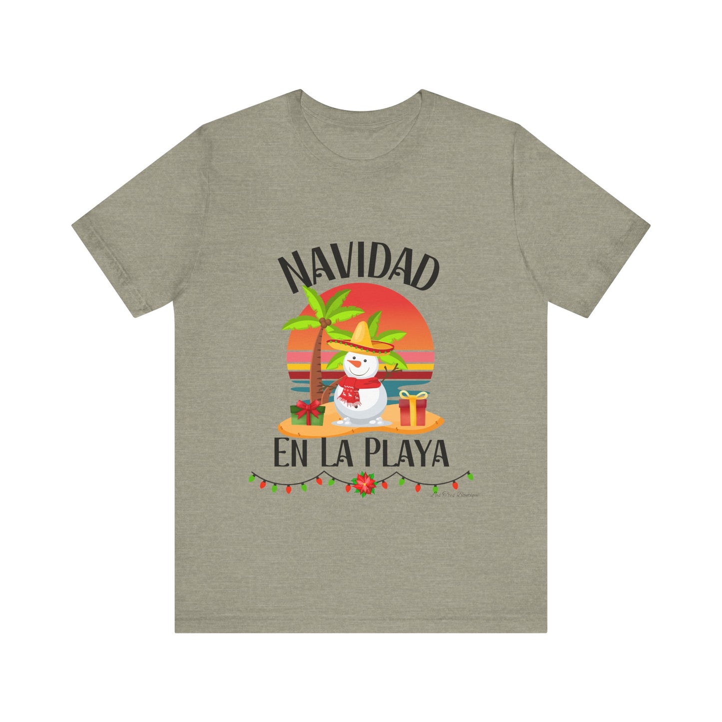 Navidad en La Playa Snowman on the Beach Unisex Jersey Short Sleeve Tee