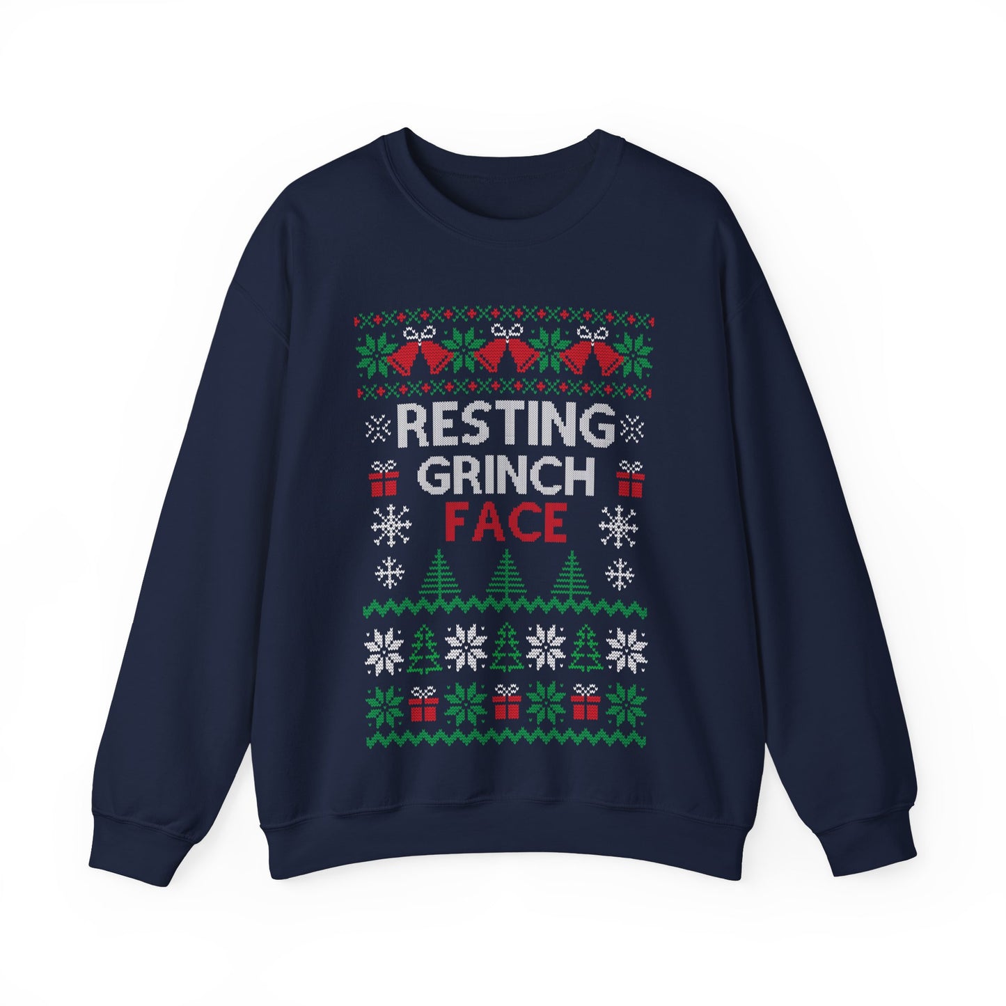 Resting Grinch Face Ugly Christmas Unisex Heavy Blend™ Crewneck Sweatshirt