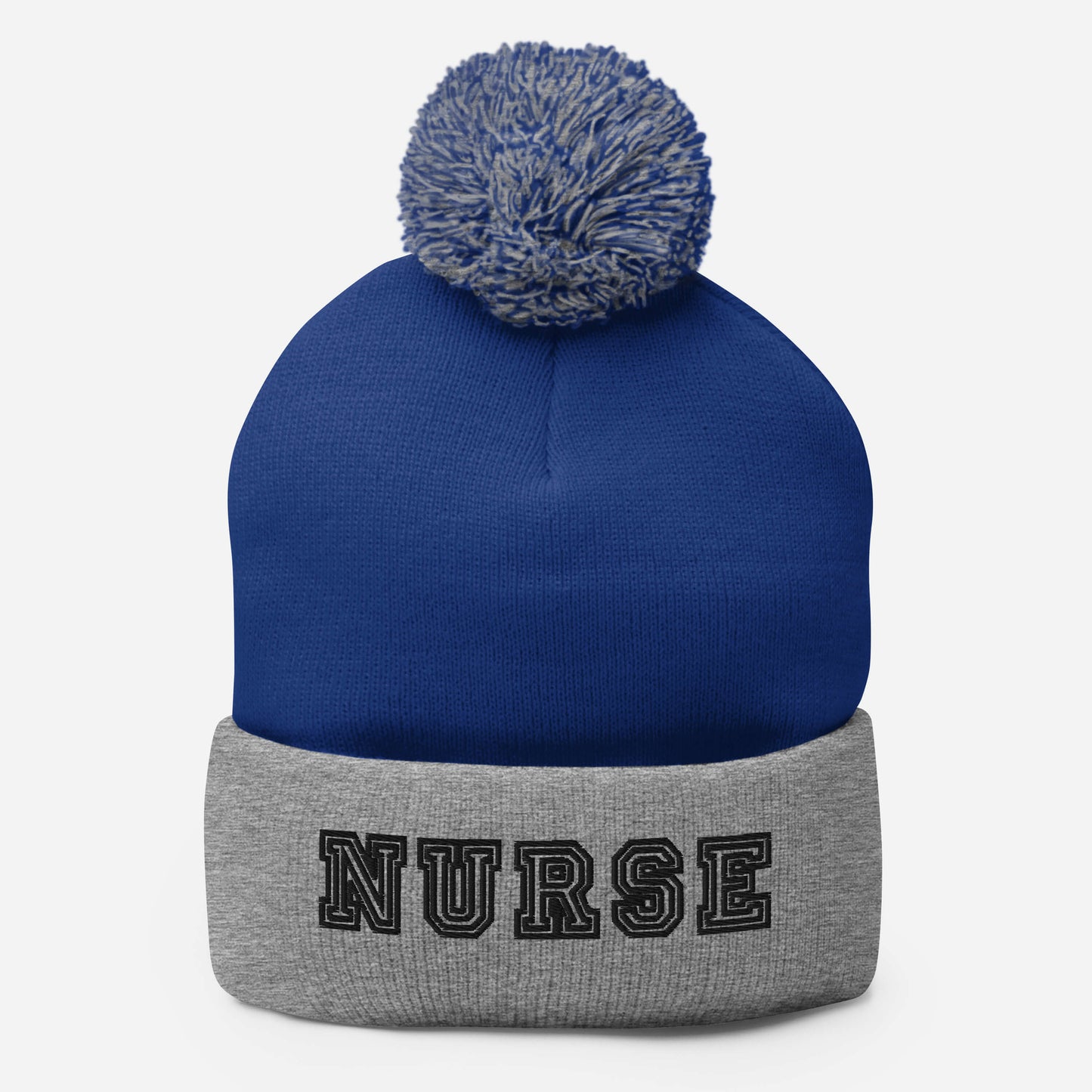 Nurse Embroidered Pom-Pom Beanie