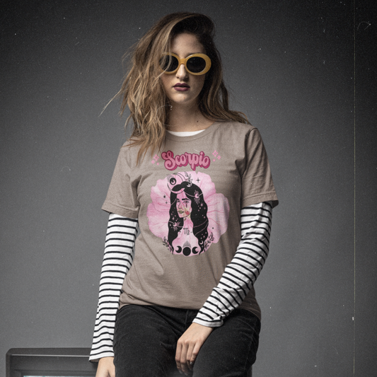 Scorpio Goddess Birth Flower Pink Geranium women's t-shirt