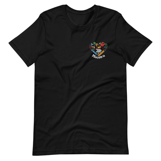 Embroidered "Maestra Heart" Unisex t-shirt