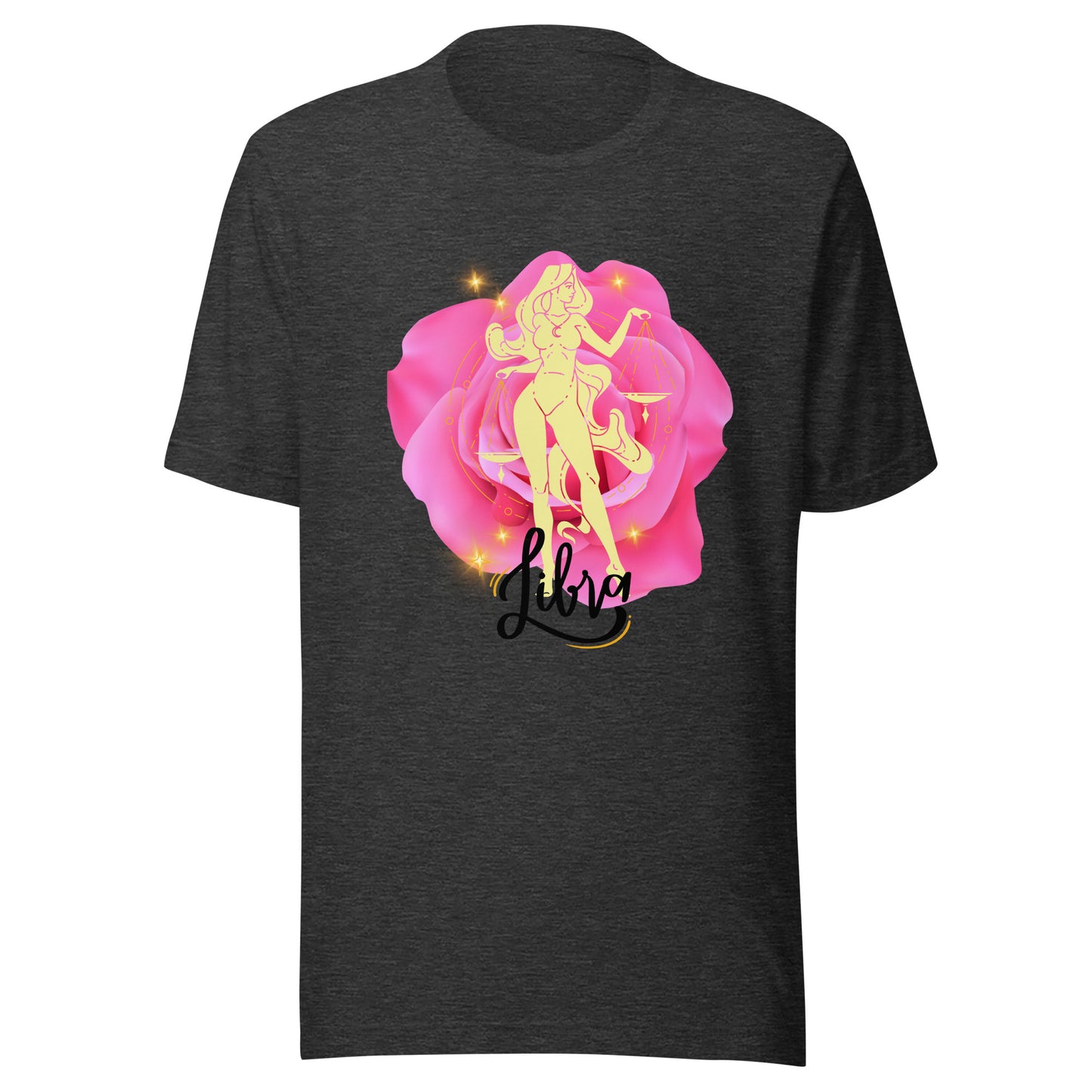 Libra Goddes Zodiac Sign Pink Rose Unisex t-shirt