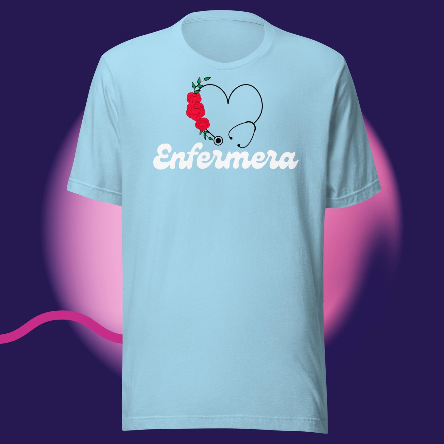 "Enfermera Floriada" Stethescope with Flowers~Unisex t-shirt