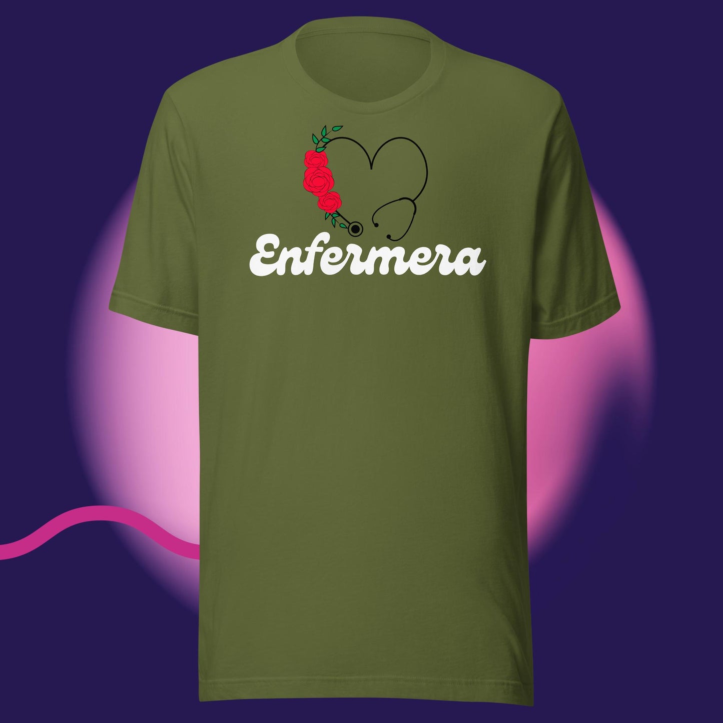 "Enfermera Floriada" Stethescope with Flowers~Unisex t-shirt