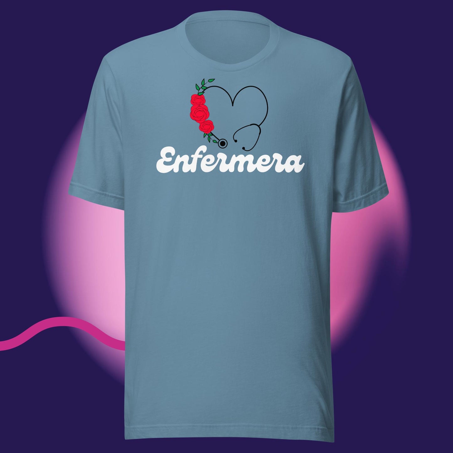 "Enfermera Floriada" Stethescope with Flowers~Unisex t-shirt