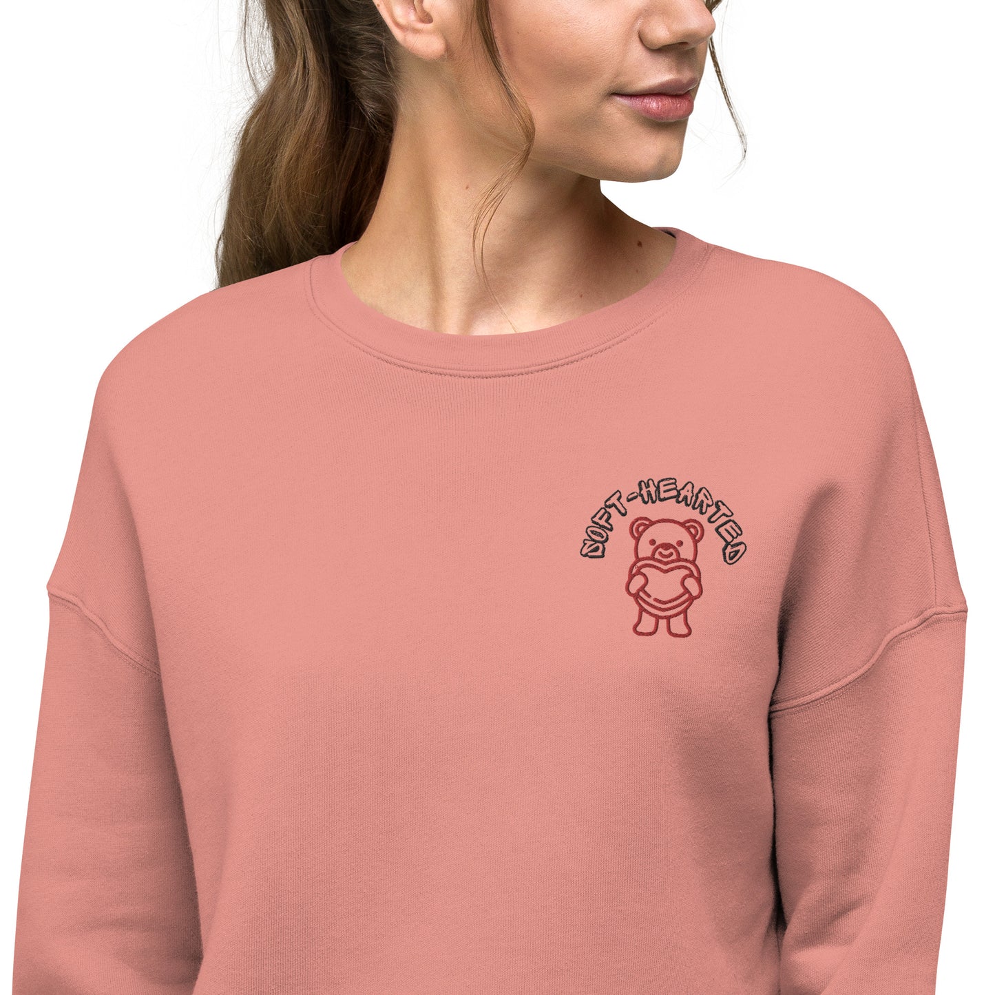 “Soft Hearted” Teddy Crop Sweatshirt