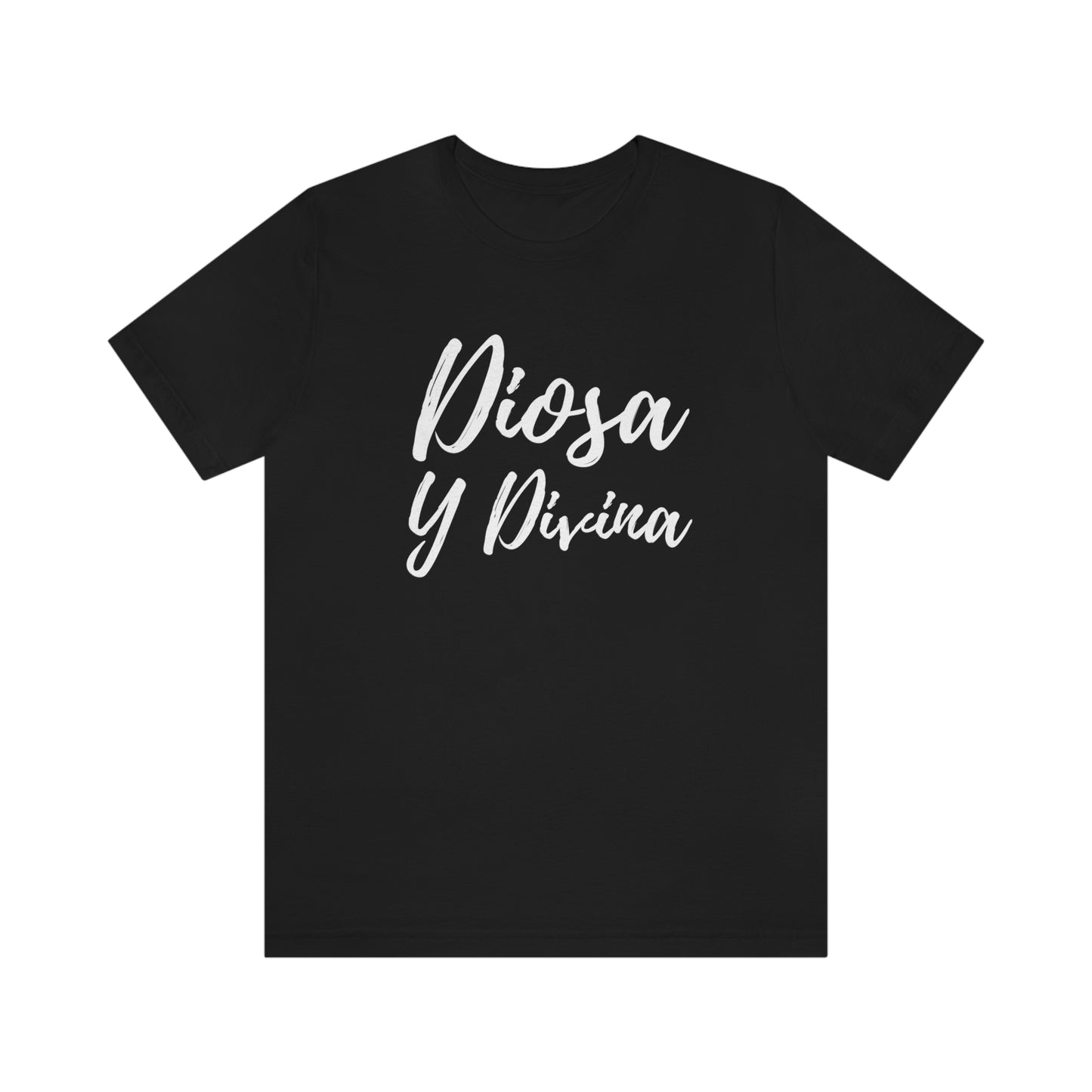 Diosa y Divina, white print, Unisex Jersey Short Sleeve Tee