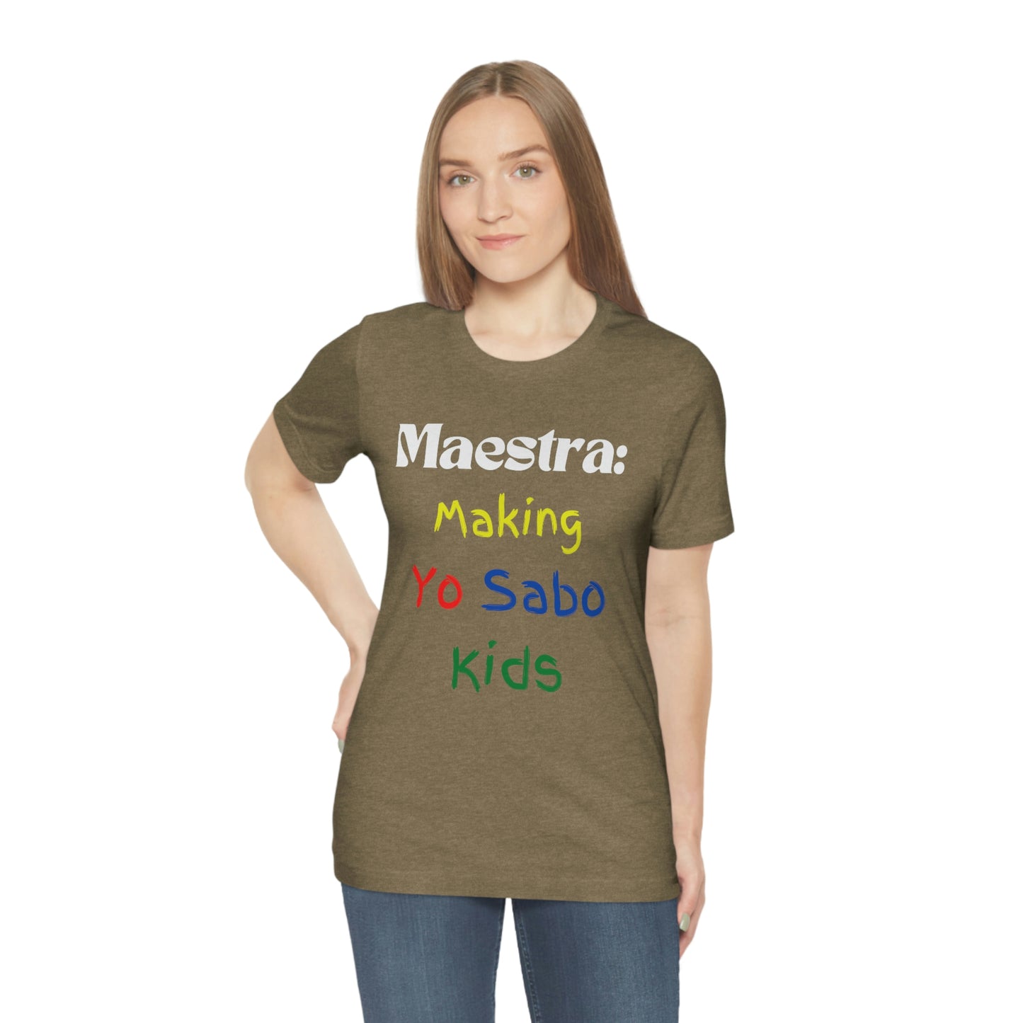 "Maestra: Making Yo Sabo" Kids Unisex Jersey Short Sleeve Tee