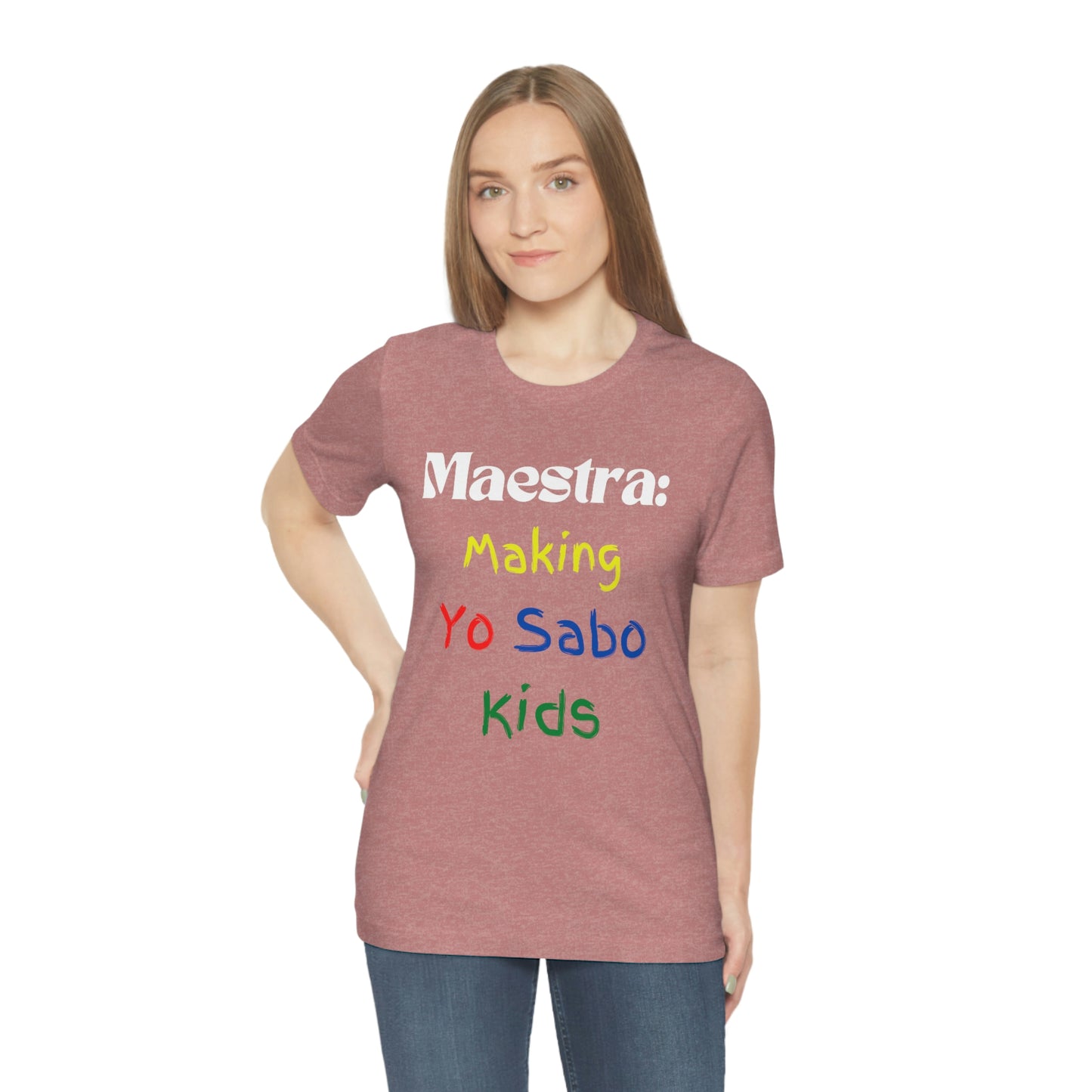 "Maestra: Making Yo Sabo" Kids Unisex Jersey Short Sleeve Tee