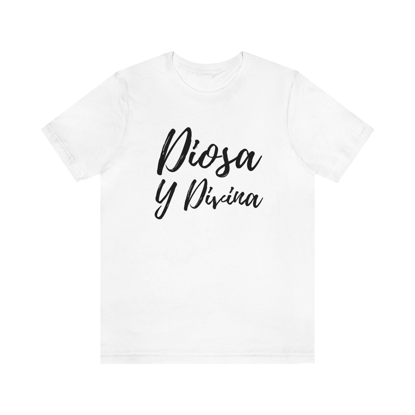 Diosa y Divina, Black print, Unisex Jersey Short Sleeve Tee