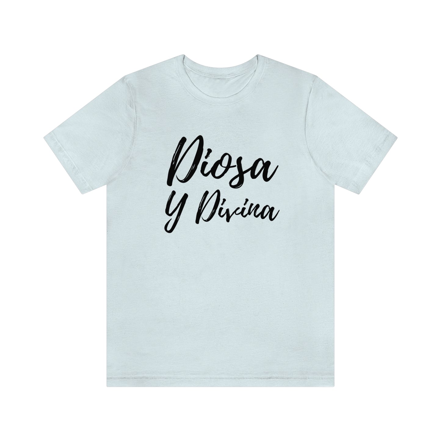 Diosa y Divina, Black print, Unisex Jersey Short Sleeve Tee