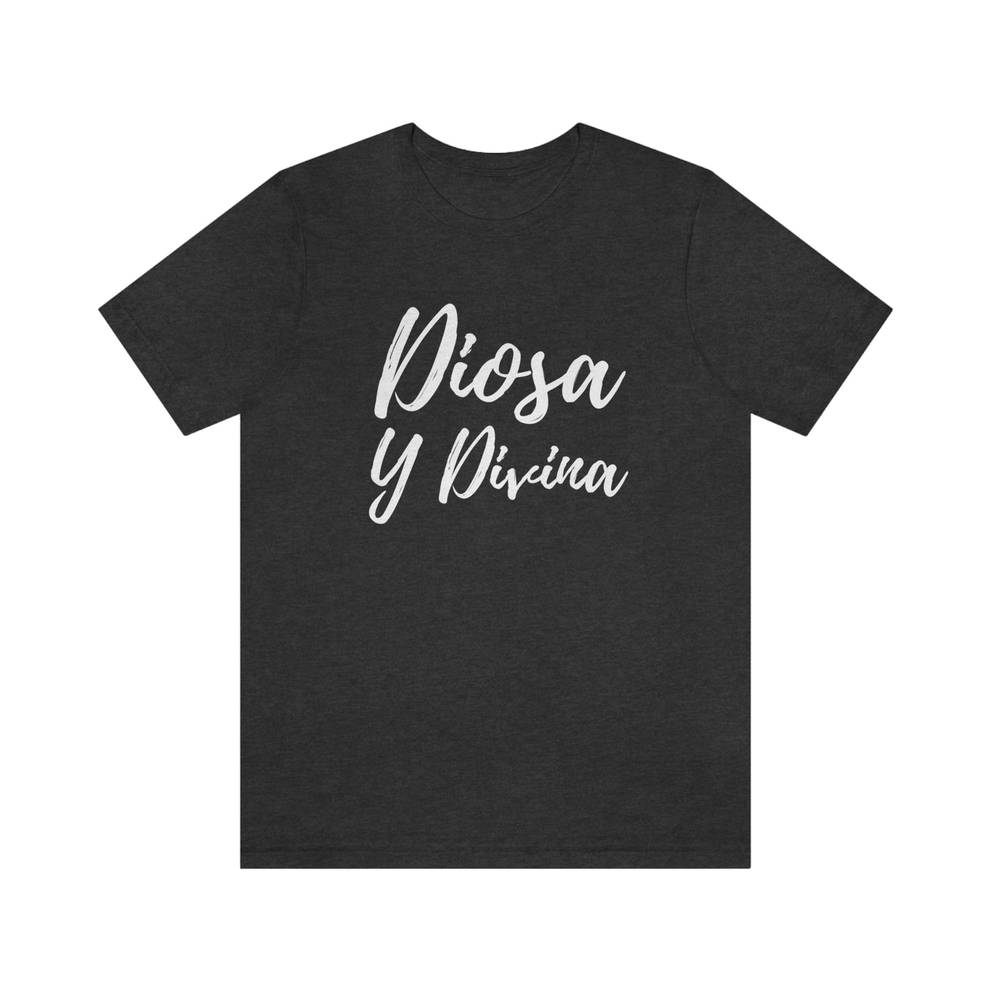 Diosa y Divina, white print, Unisex Jersey Short Sleeve Tee