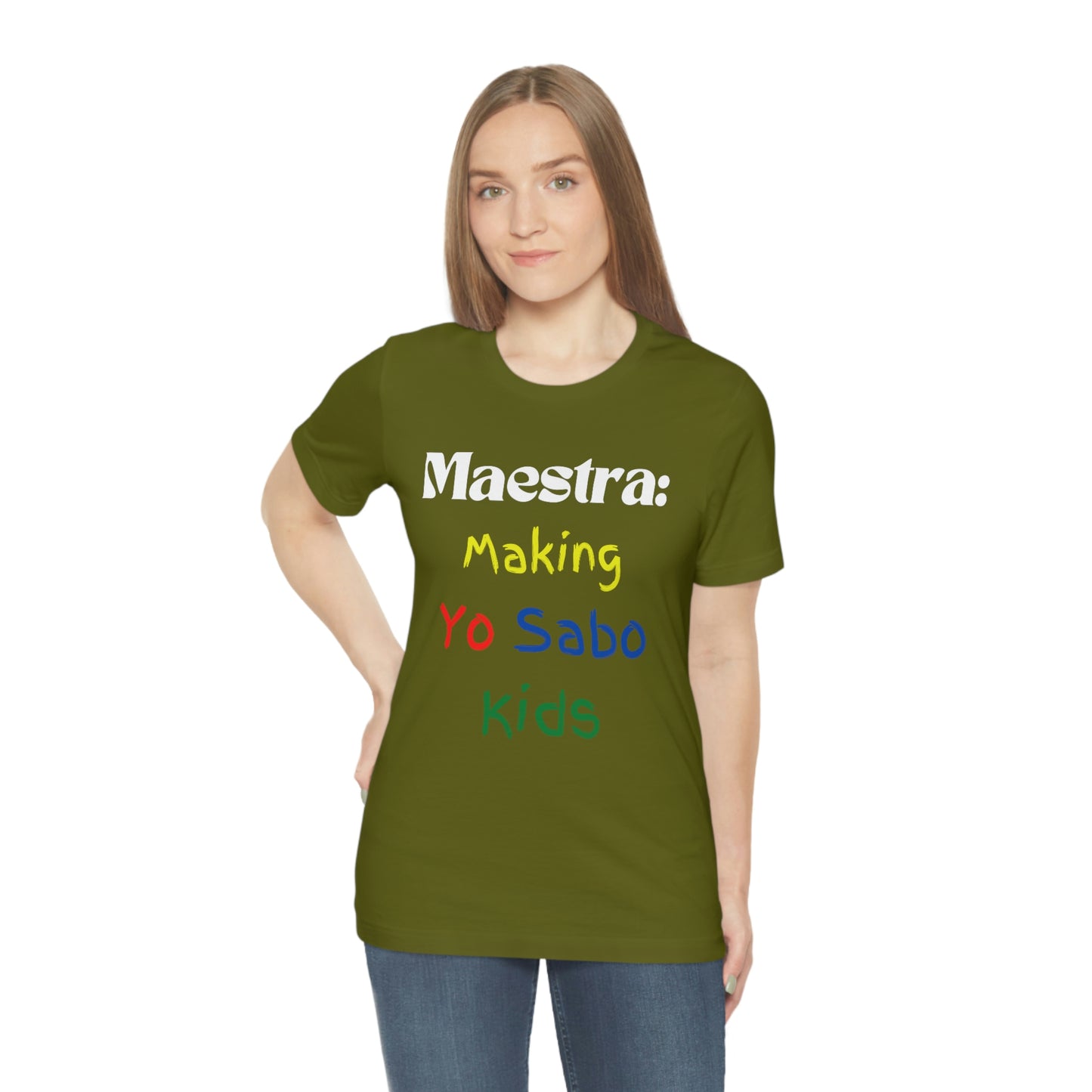 "Maestra: Making Yo Sabo" Kids Unisex Jersey Short Sleeve Tee