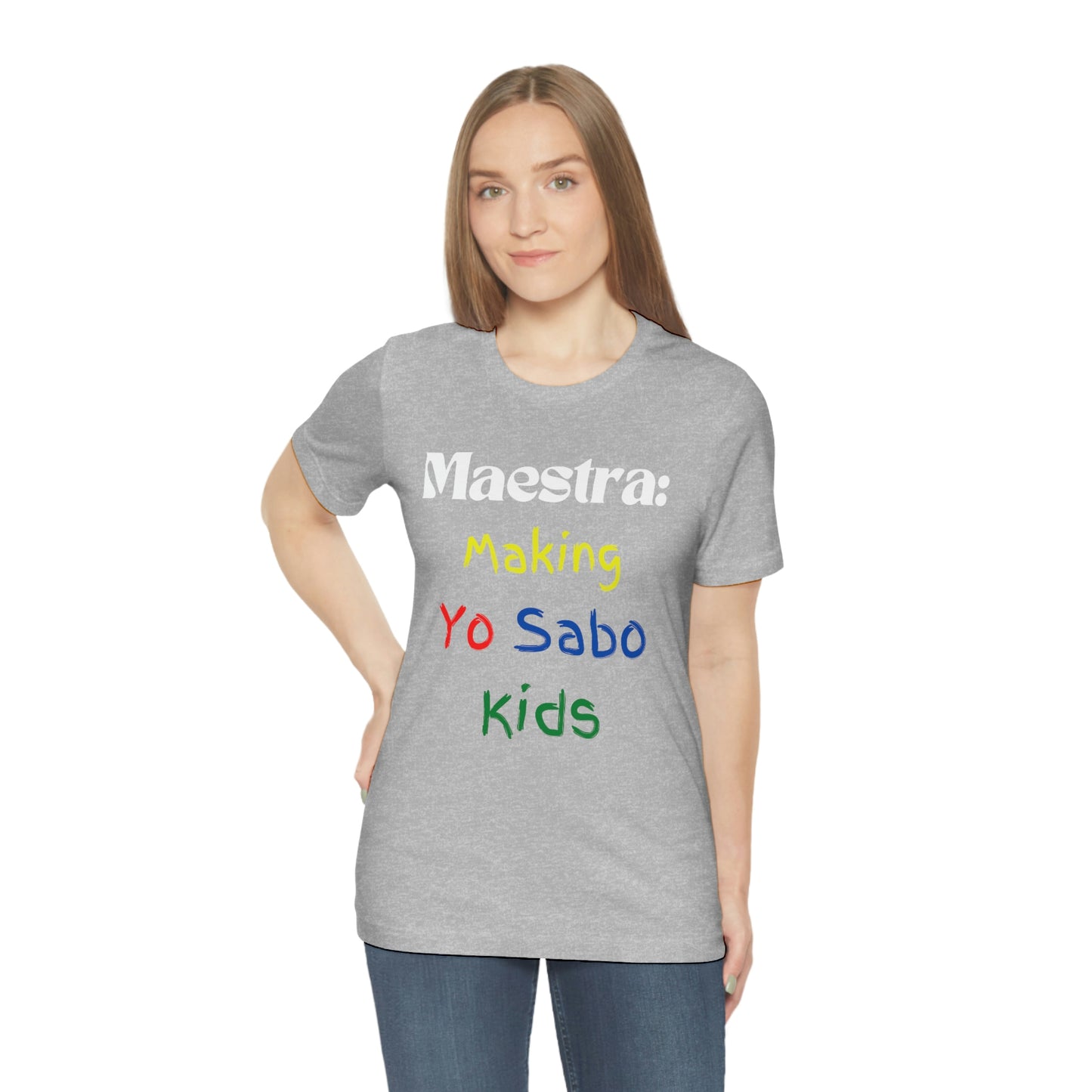 "Maestra: Making Yo Sabo" Kids Unisex Jersey Short Sleeve Tee