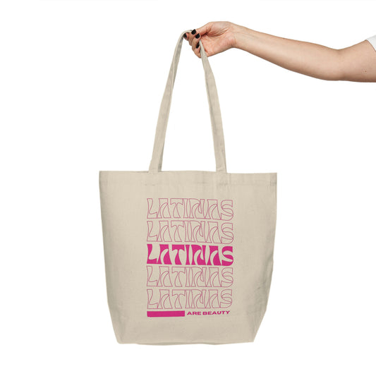 LATINAS ARE BEAUTY, in Pink Canvas Shopping Tote