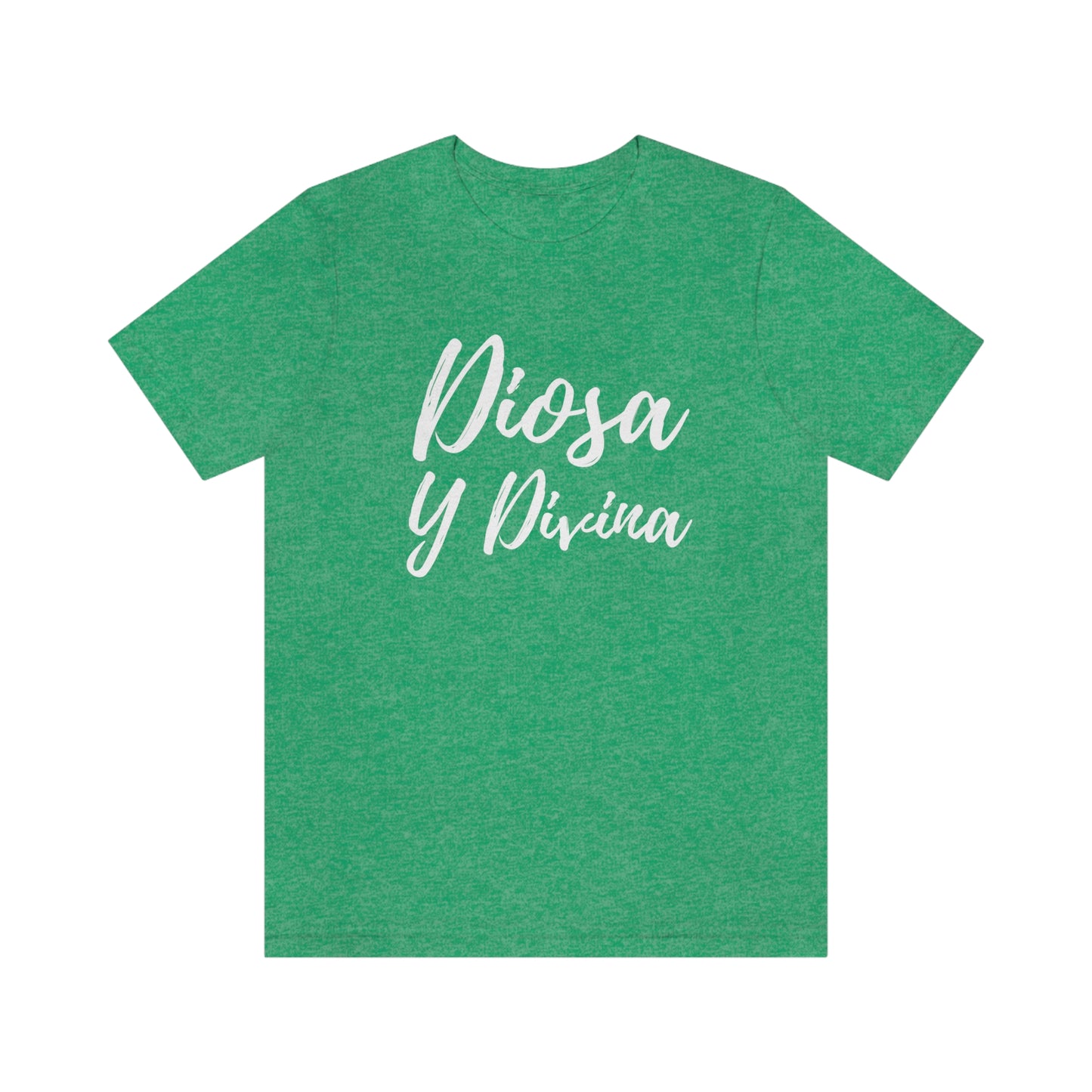 Diosa y Divina, white print, Unisex Jersey Short Sleeve Tee