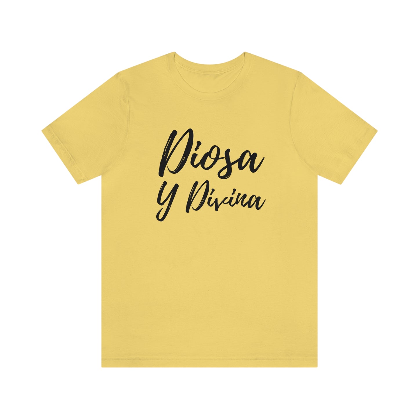 Diosa y Divina, Black print, Unisex Jersey Short Sleeve Tee