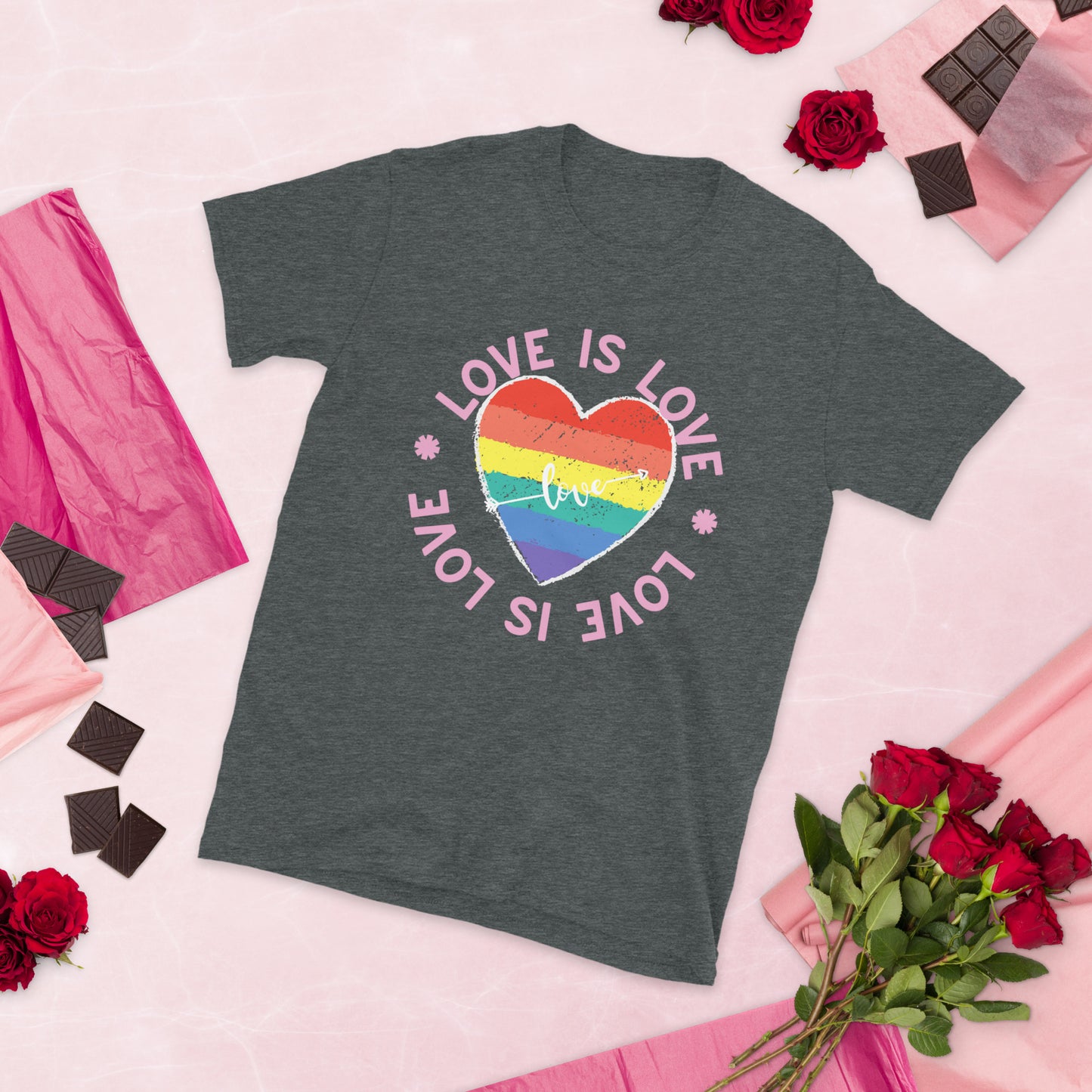 Love is Love "FRONT DESIGN" T-Shirt | Valentines day Shirt | Gift for her | Gift for Him | Pride | LGBTQ |