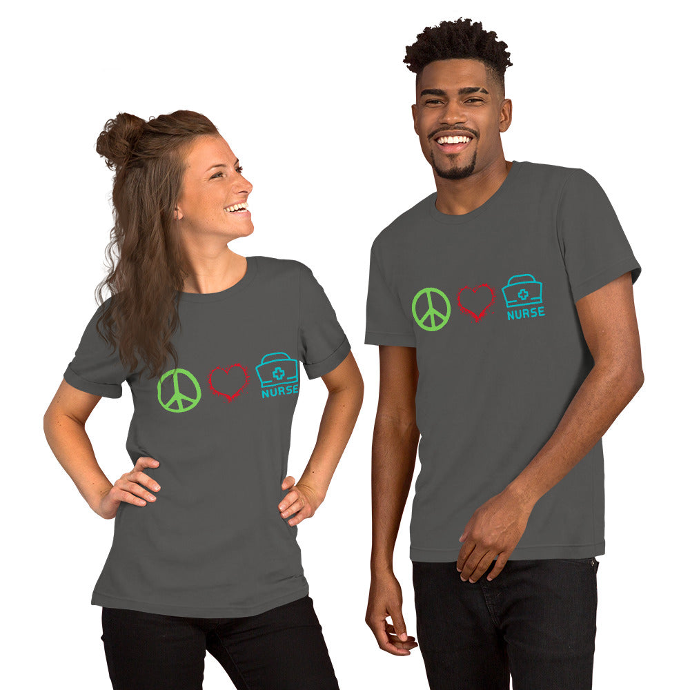 Peace, Love, Nurse T-Shirt, Unisex