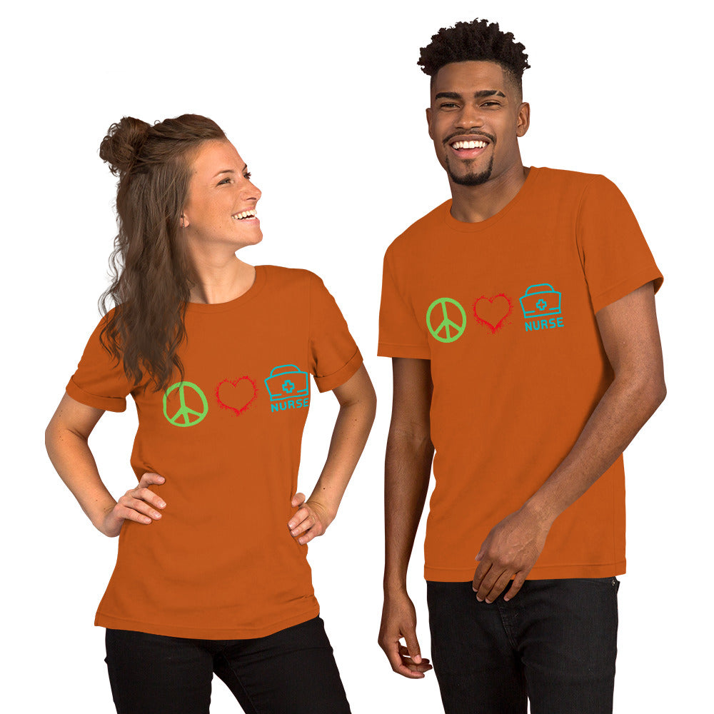 Peace, Love, Nurse T-Shirt, Unisex